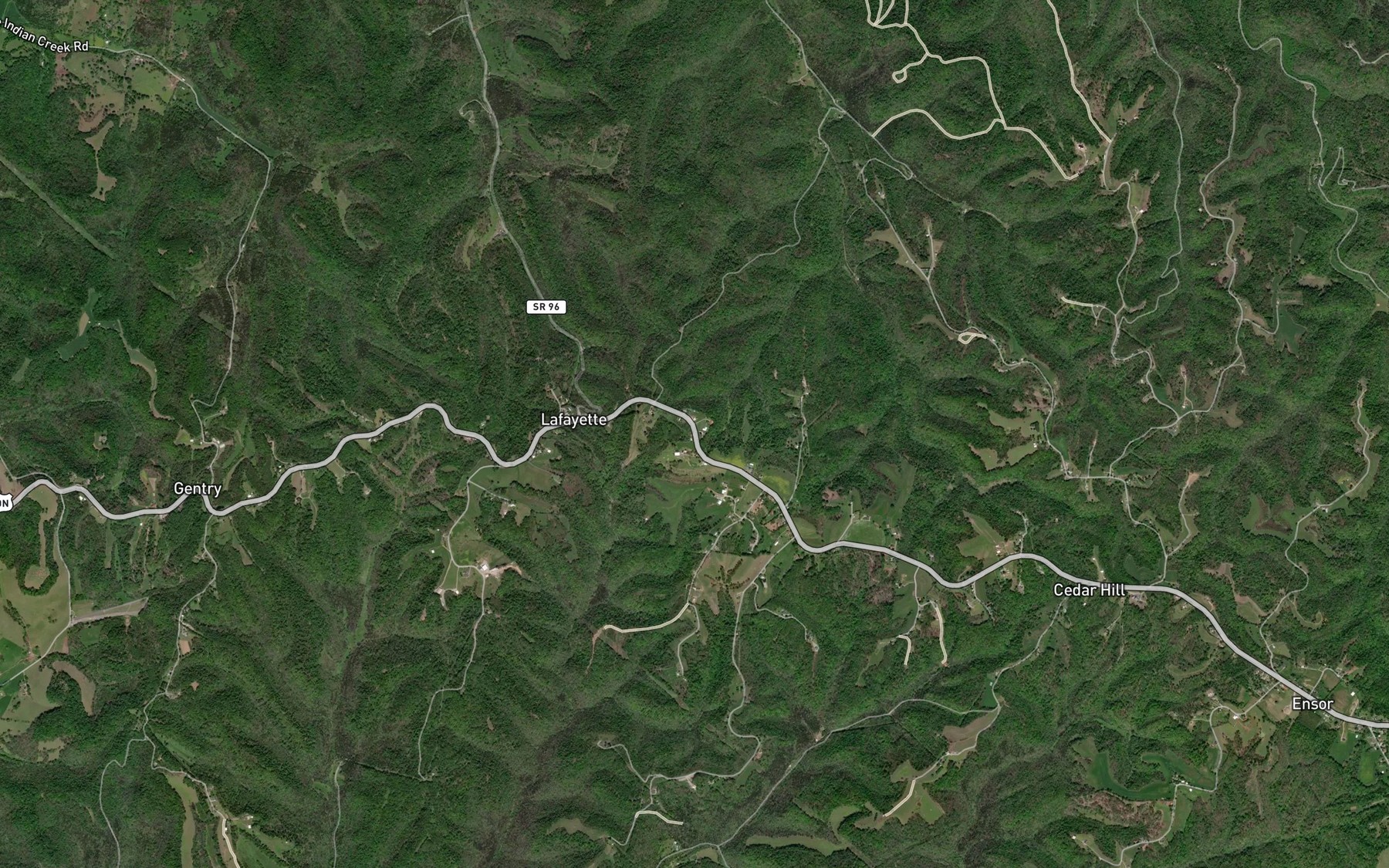 Satellite map of the Wayland Lake