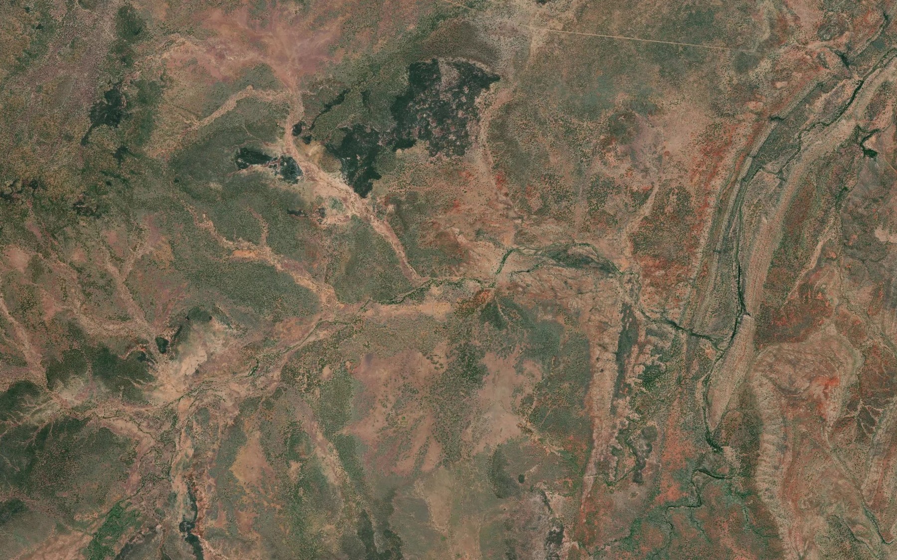 Satellite map of the Lily Hole Creek
