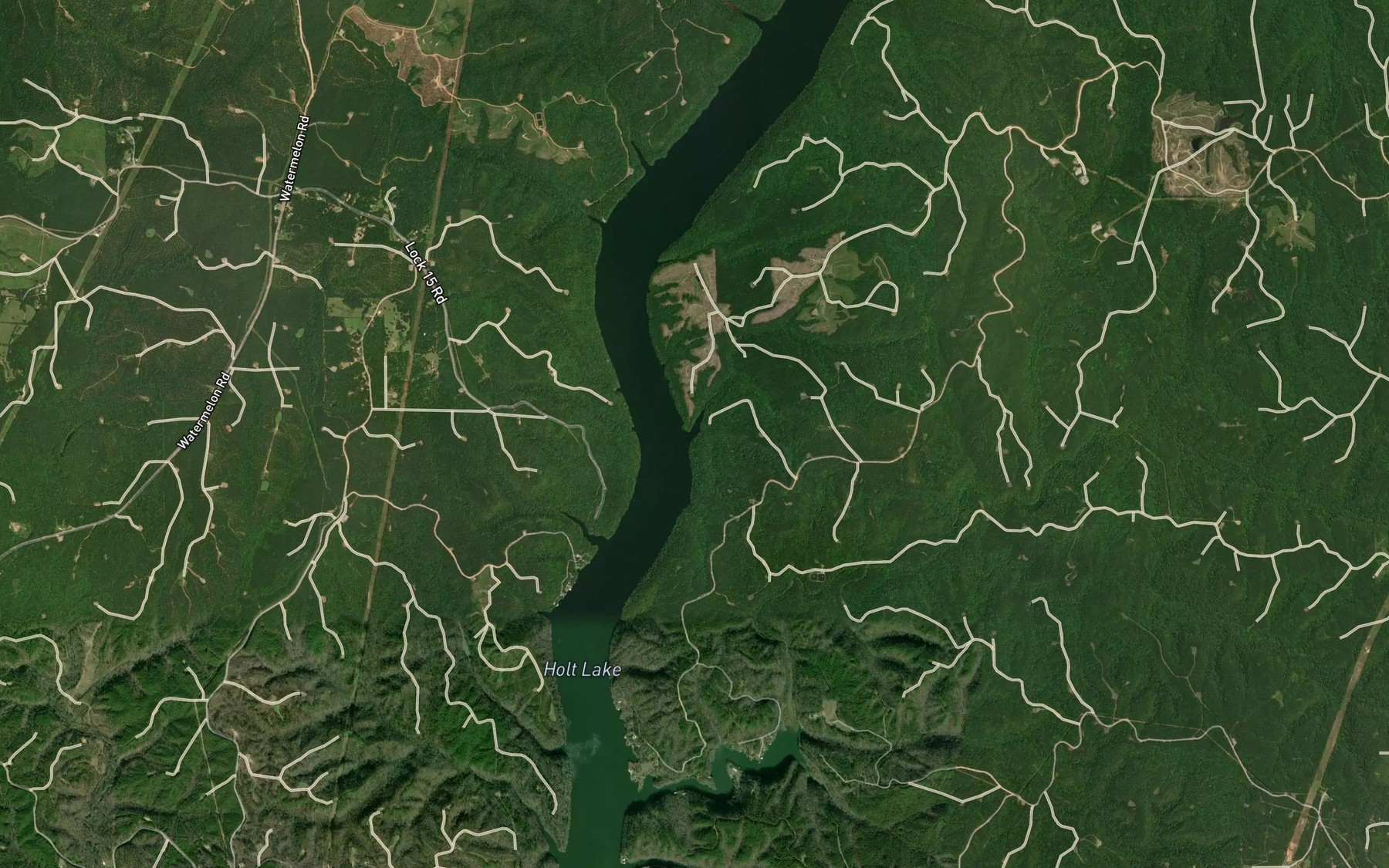 Satellite map of the Beaver Pond Creek