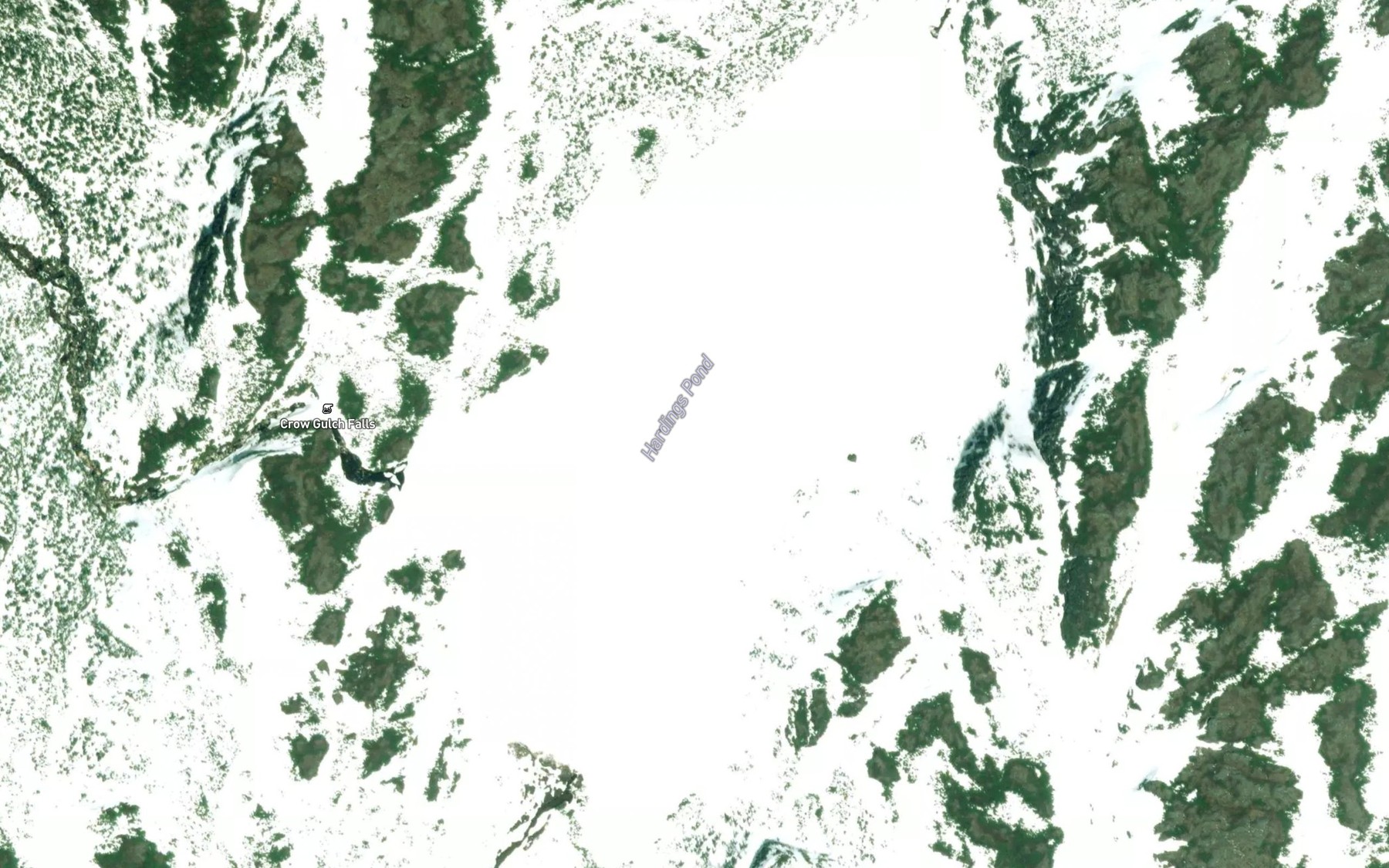 Satellite map of the Hardings Pond