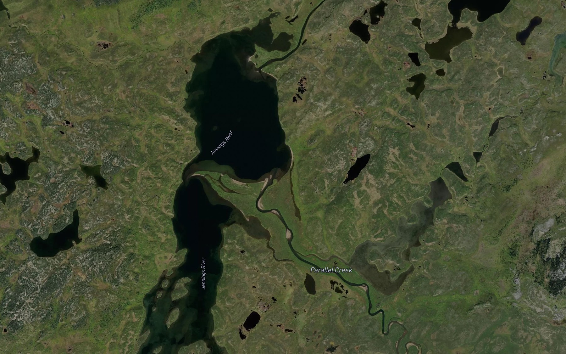 Satellite map of the Parallel Creek