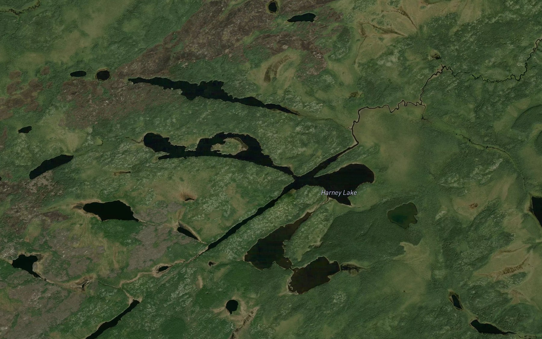 Satellite map of the Harney Lake