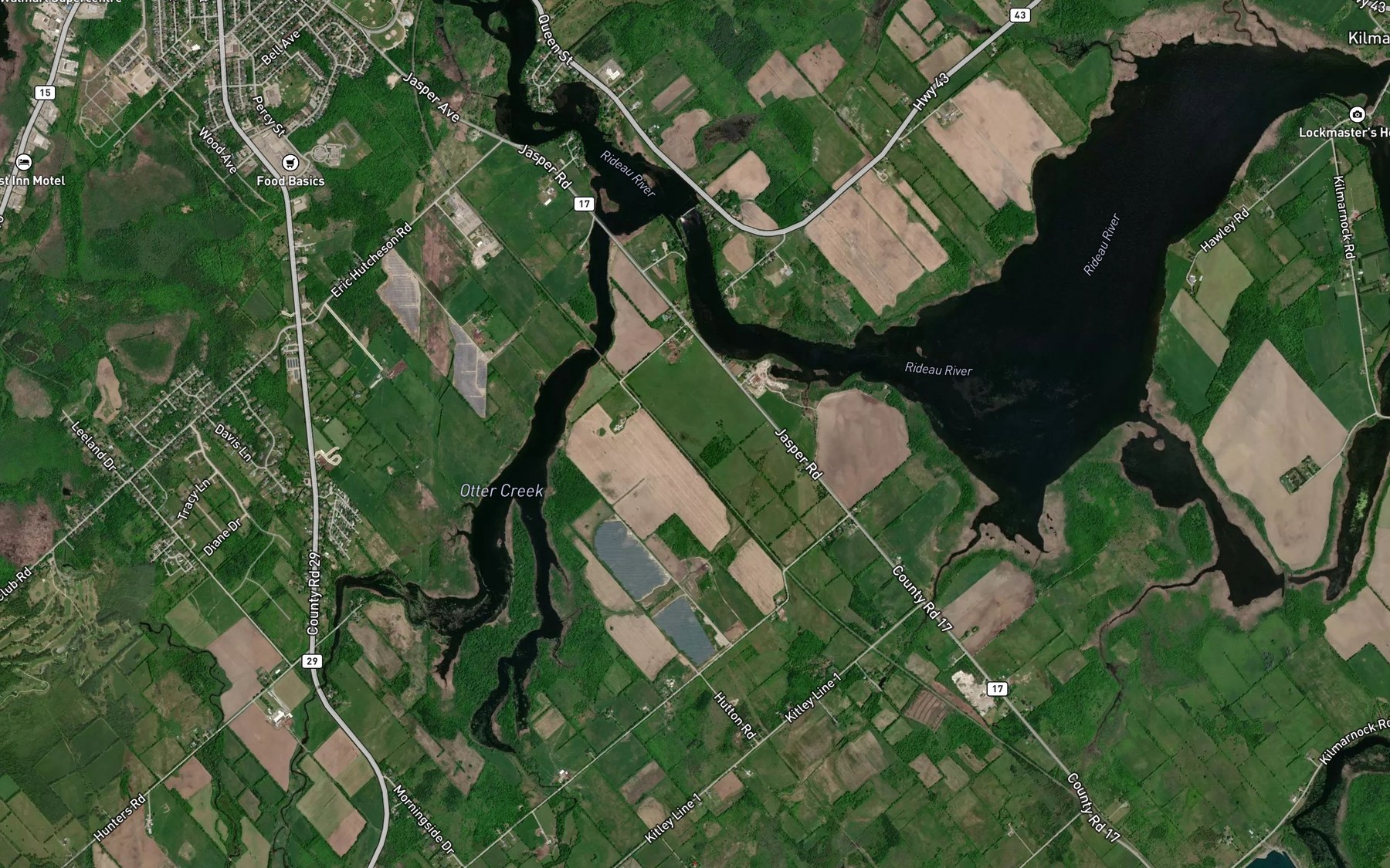 Satellite map of the Otter Creek