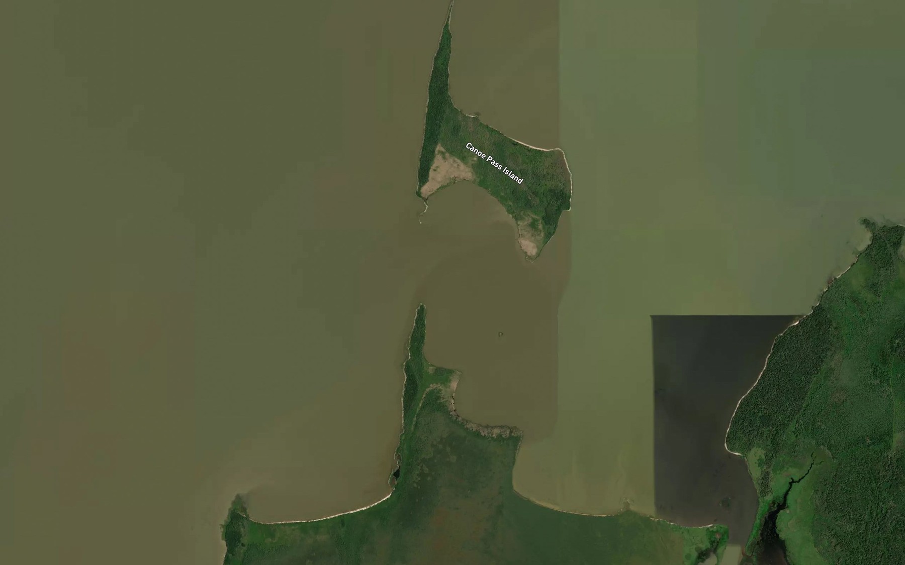 Satellite map of the Canoe Pass