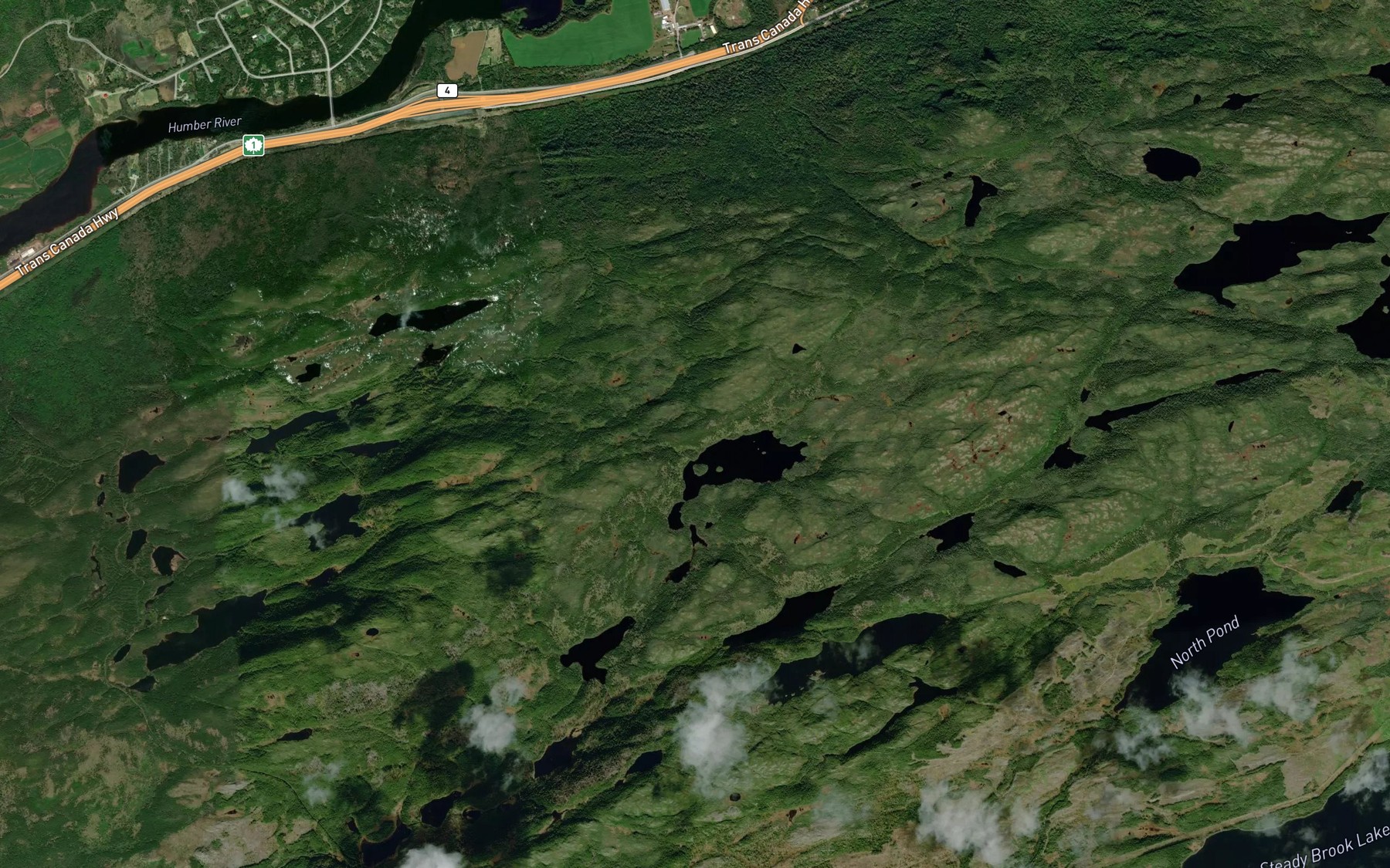 Satellite map of the Island Pond