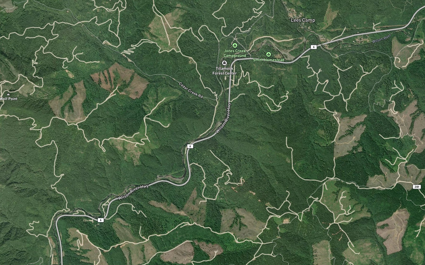 Satellite map of the Luebke Creek