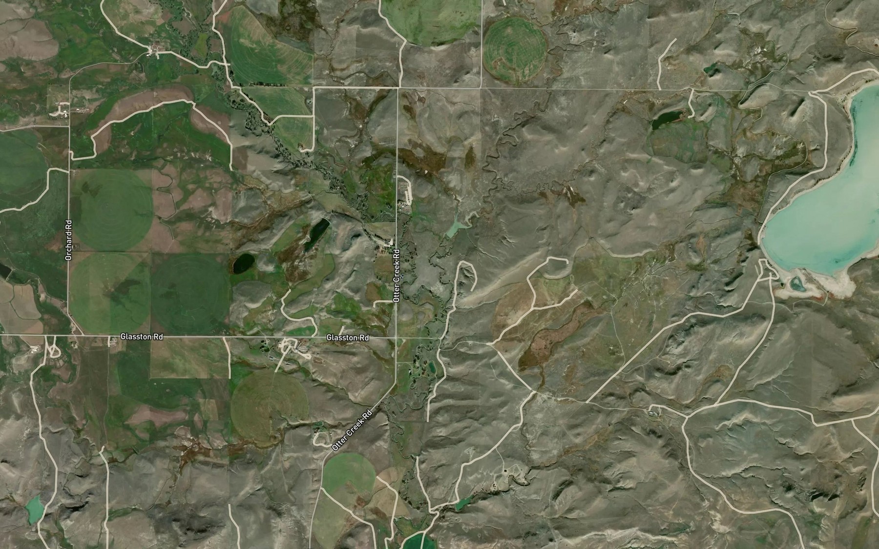 Satellite map of the Alkali Creek