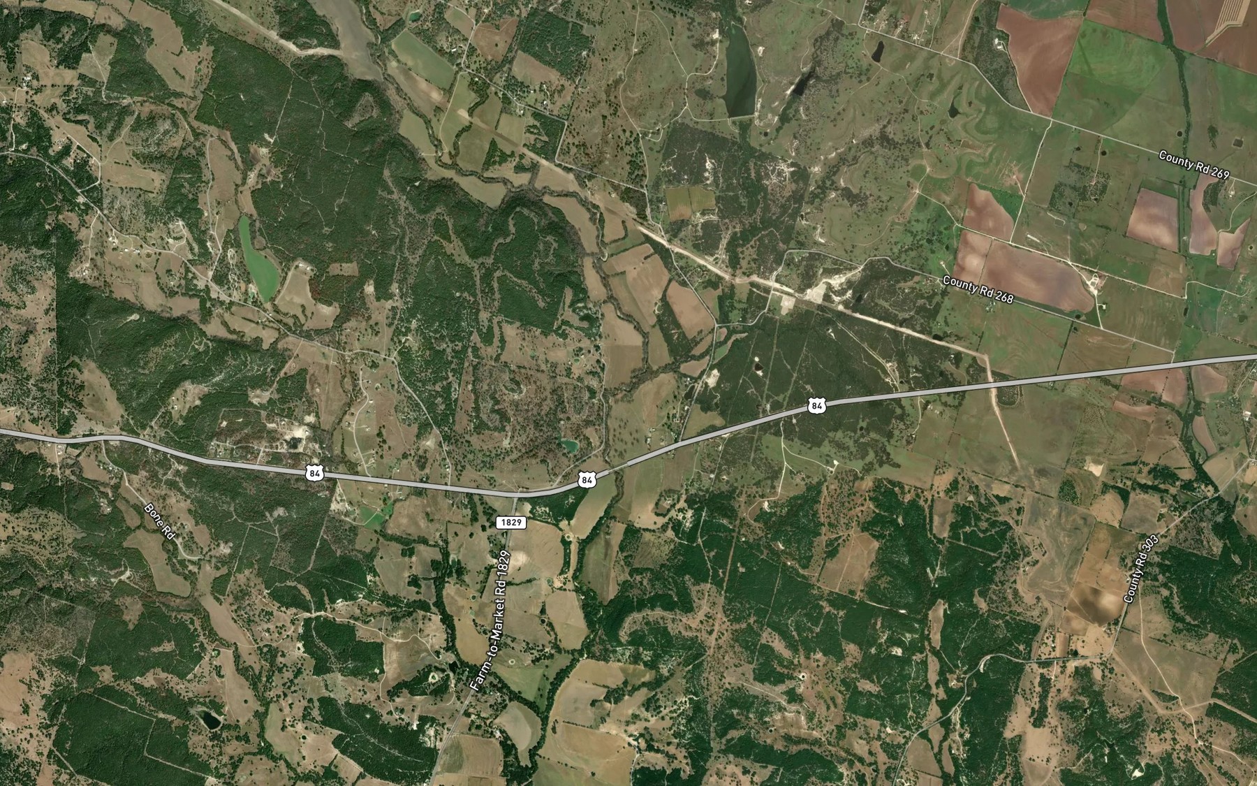 Satellite map of the Clear Branch