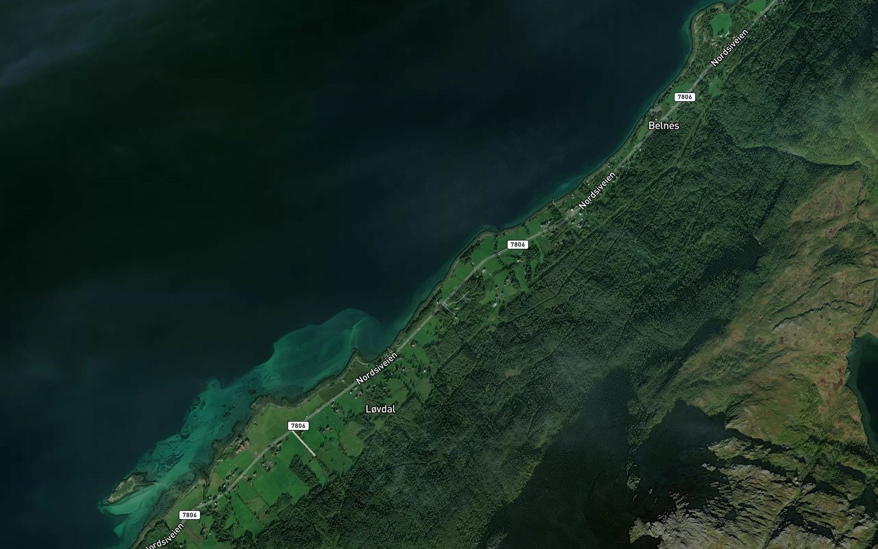 Satellite map of the Leirvika
