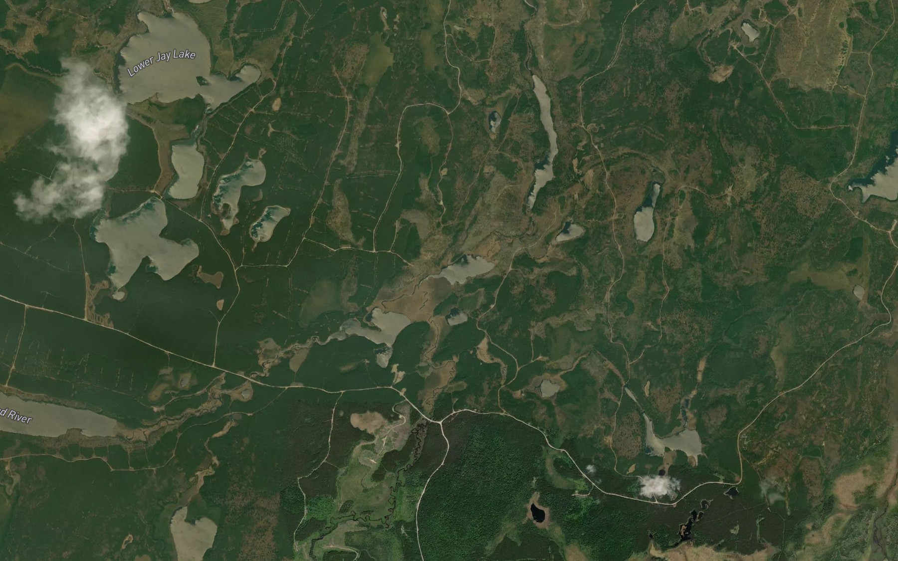 Satellite map of the Crowfoot Creek