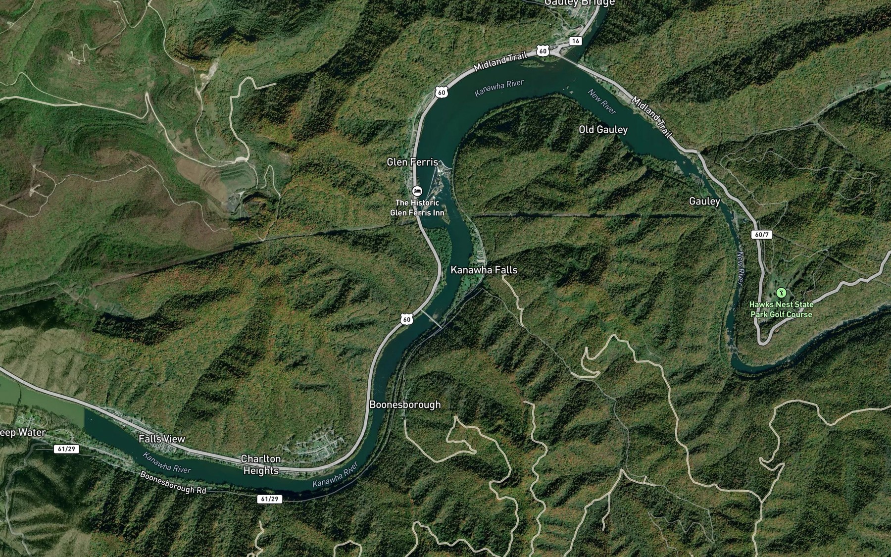 Satellite map of the Riggs Branch