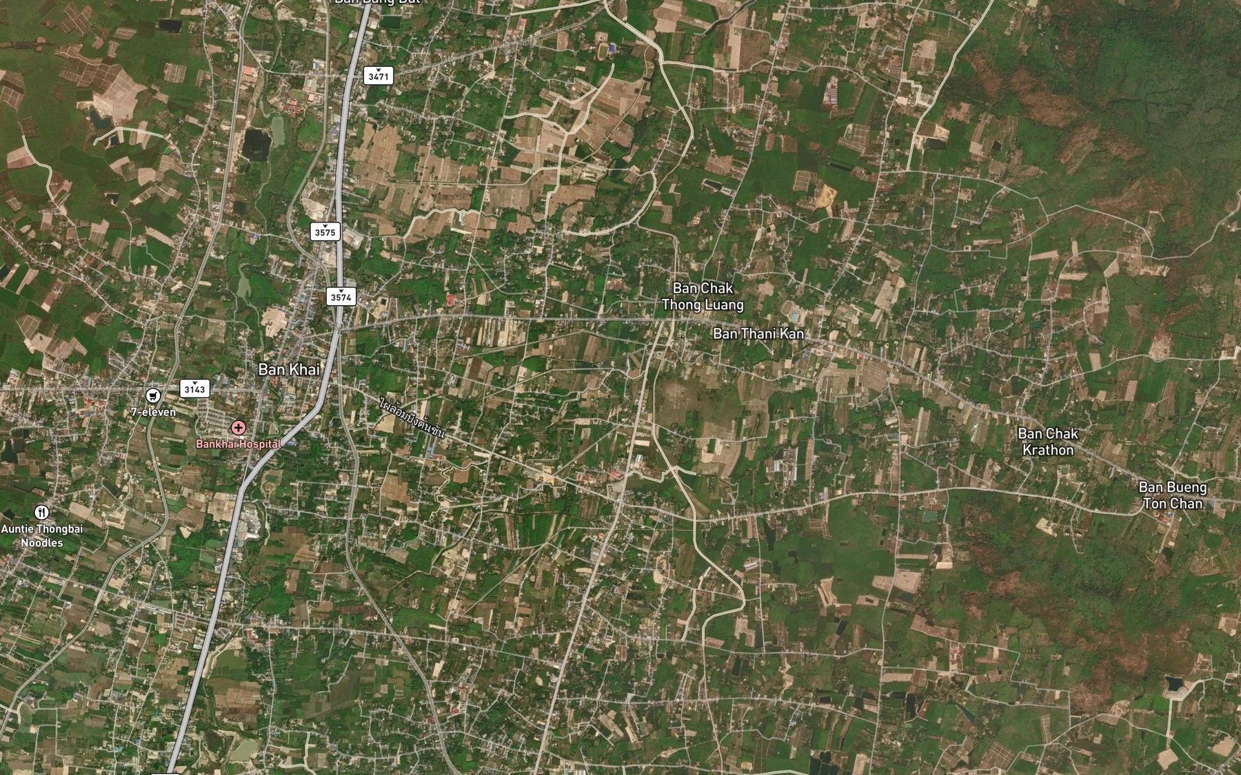 Satellite map of the Khlong Huang Hin