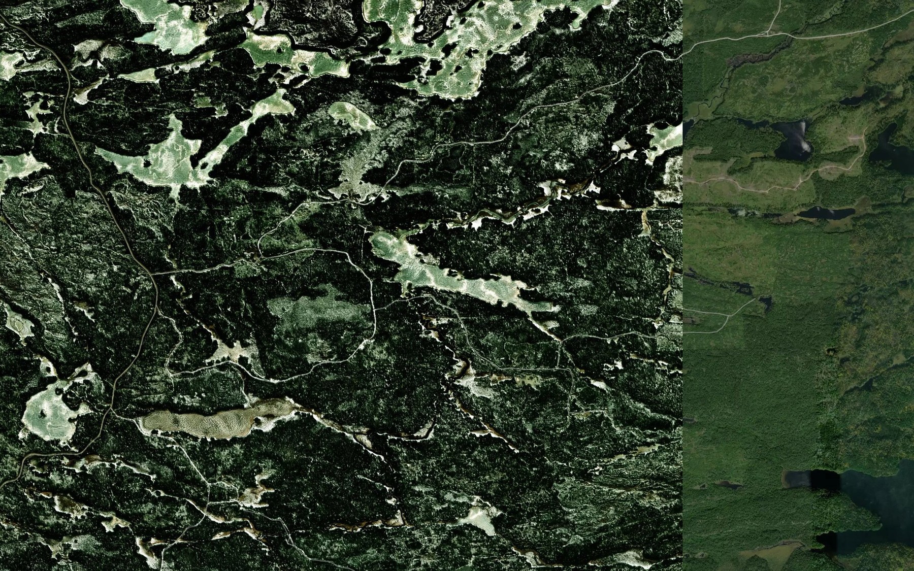 Satellite map of the Five Mile Lake