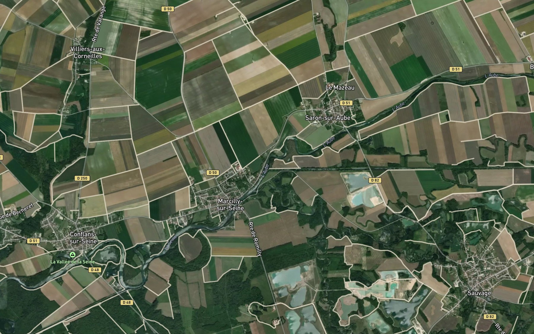 Satellite map of the Aube