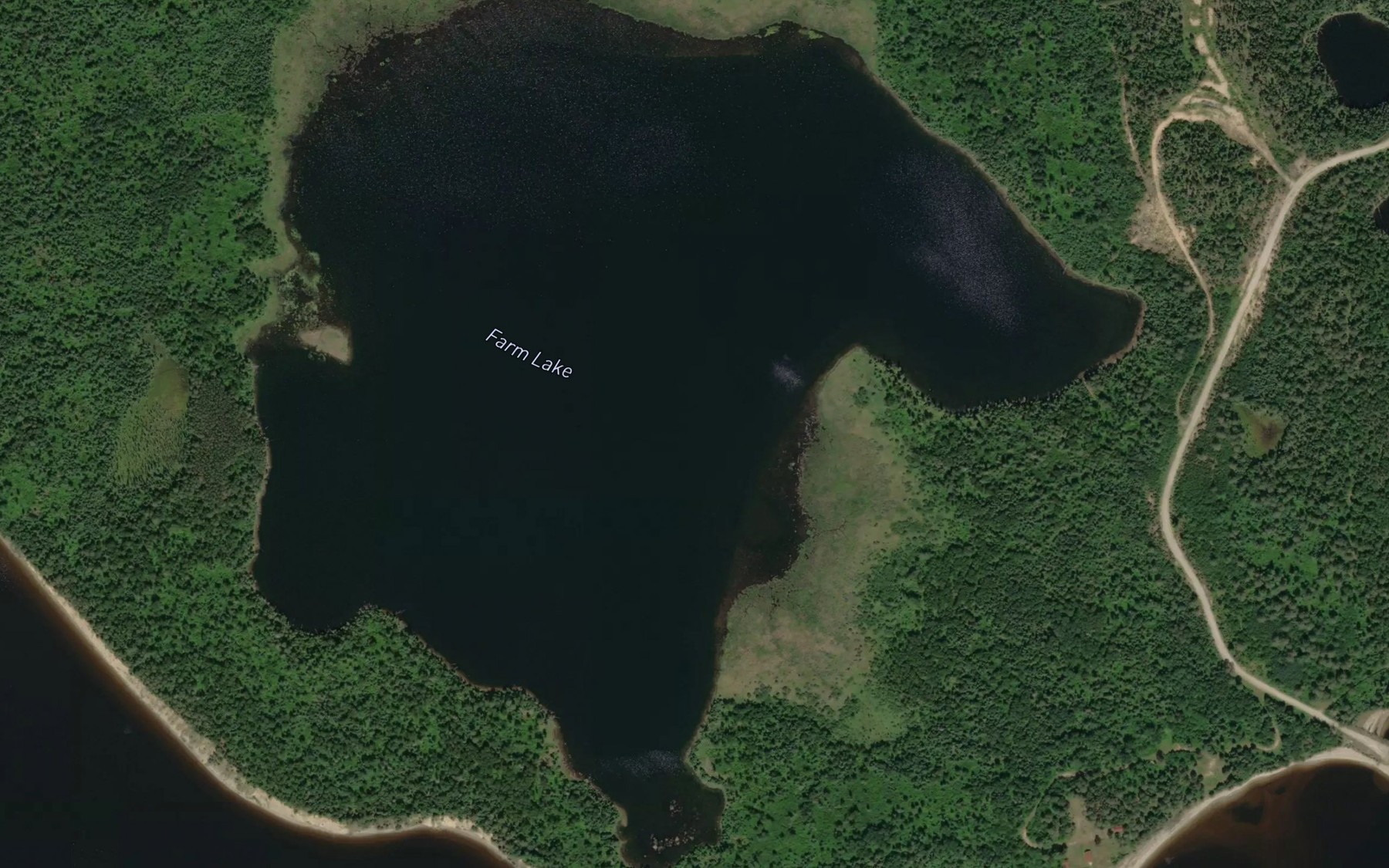 Satellite map of the Farm Lake