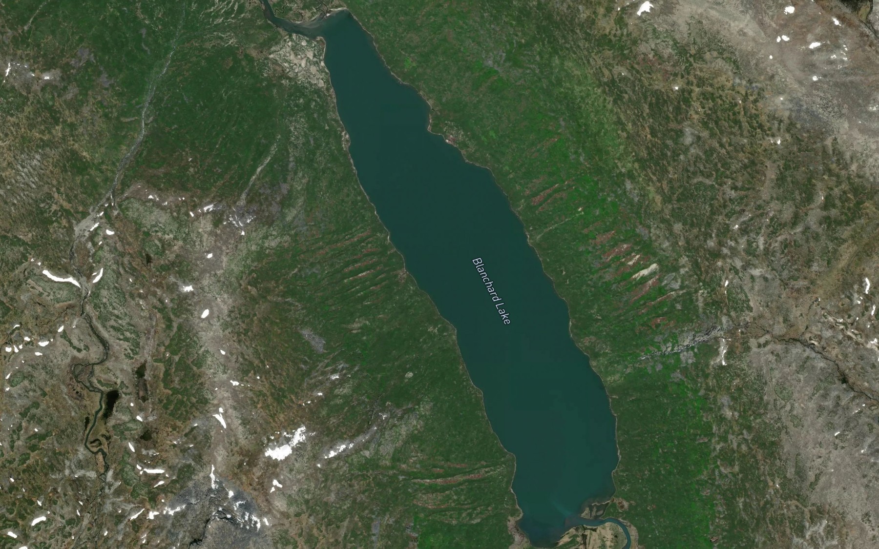 Satellite map of the Blanchard Lake