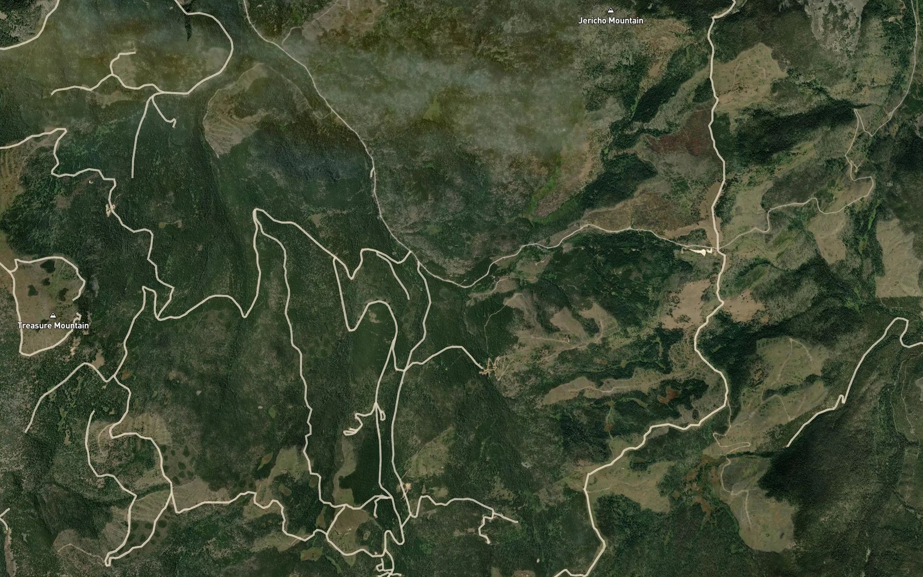 Satellite map of the Sally Ann Creek