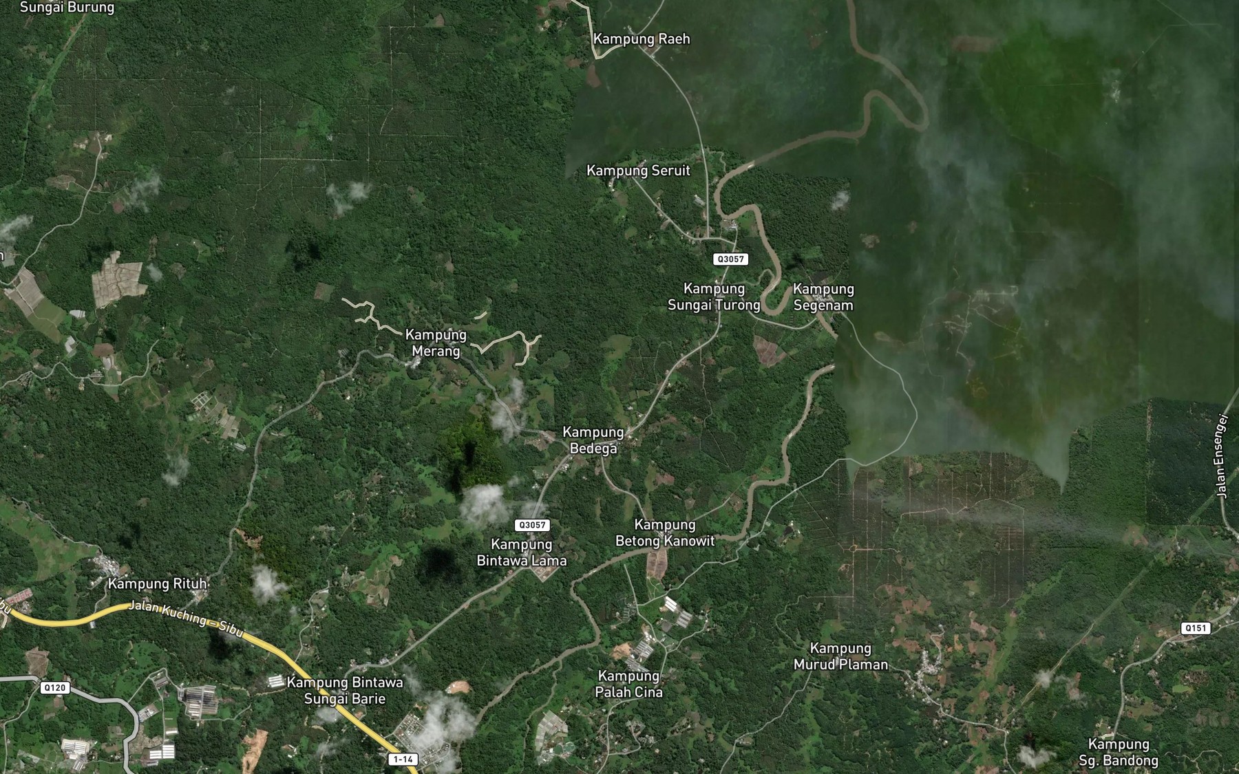 Satellite map of the Sungai Gamang