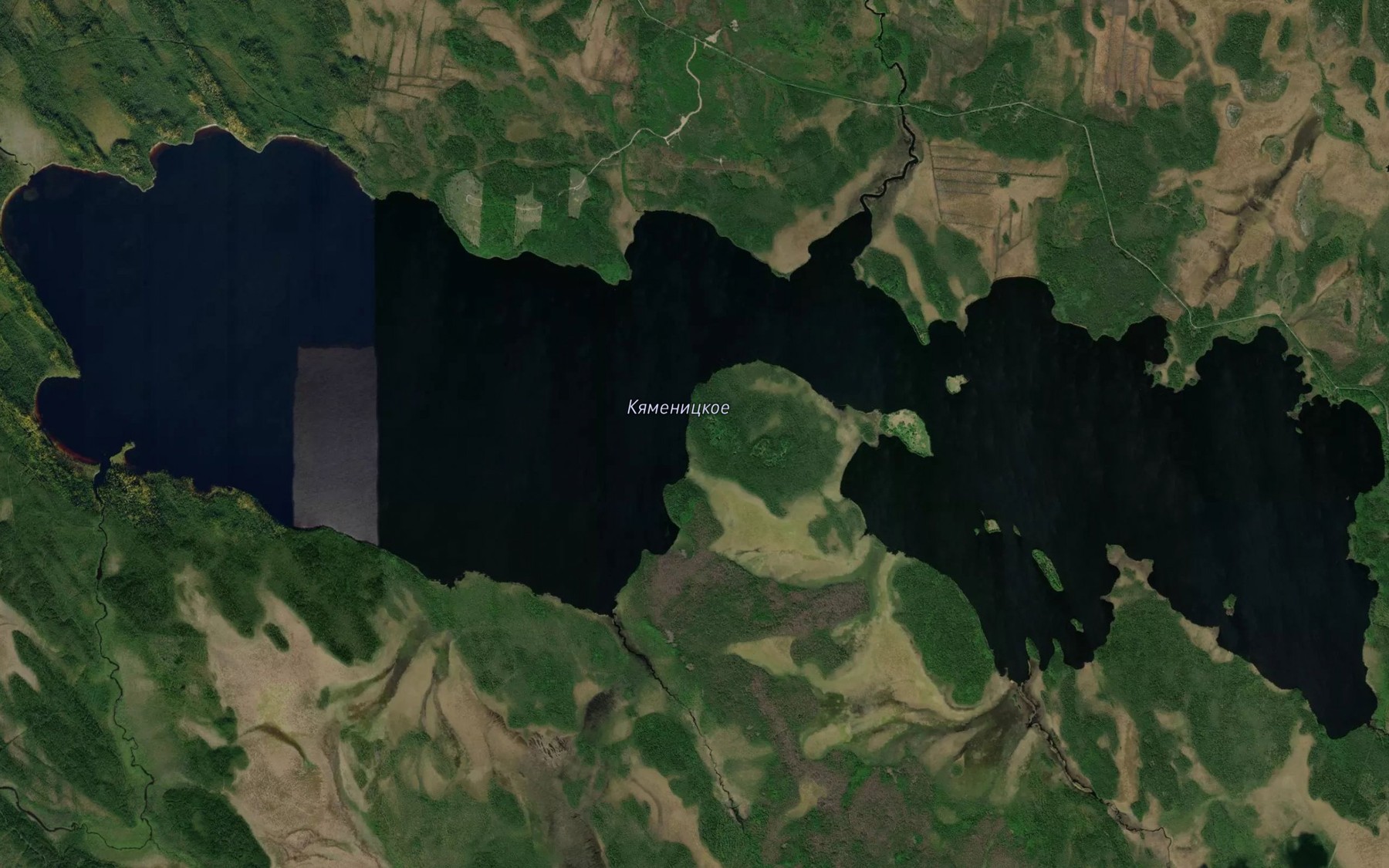 Satellite map of the Ozero Kyamenitskoye