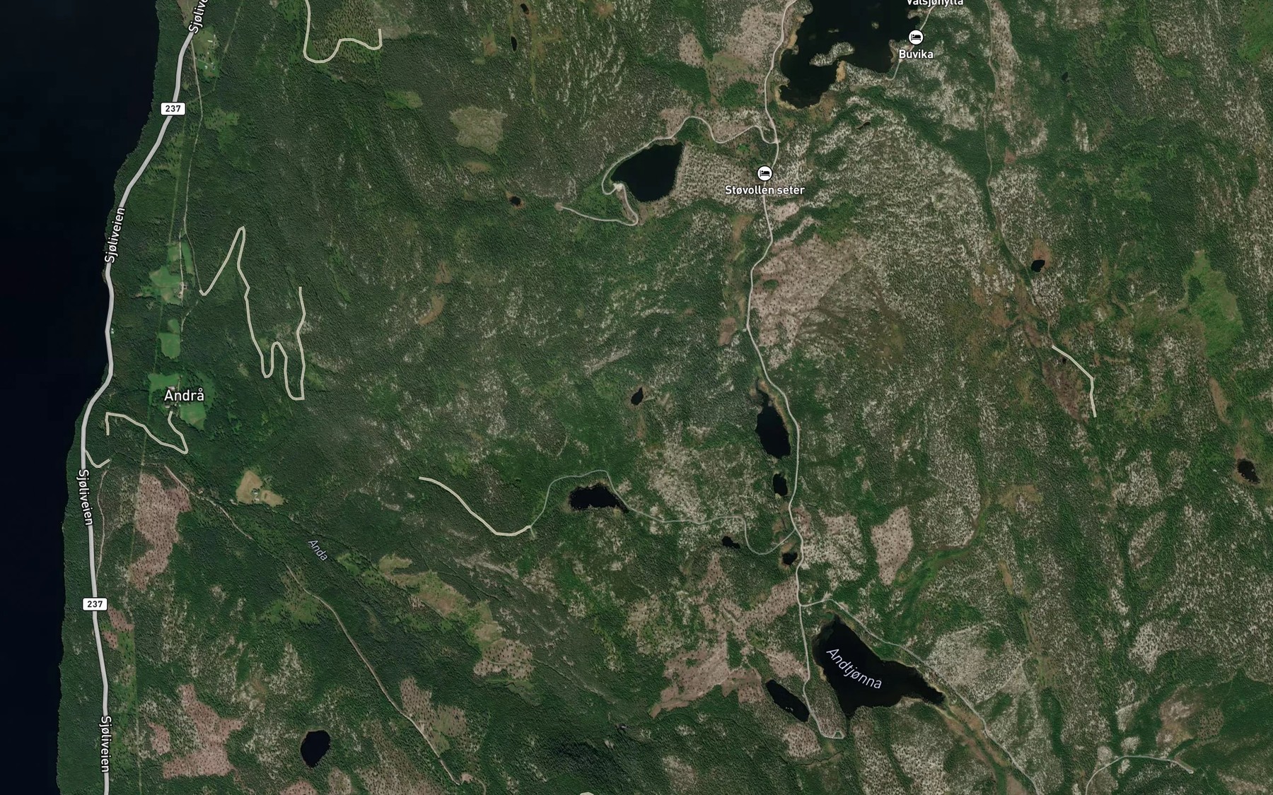 Satellite map of the Bukktjorna
