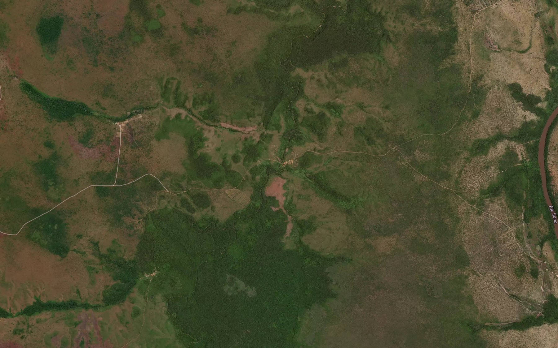 Satellite map of the Corrego Bananal