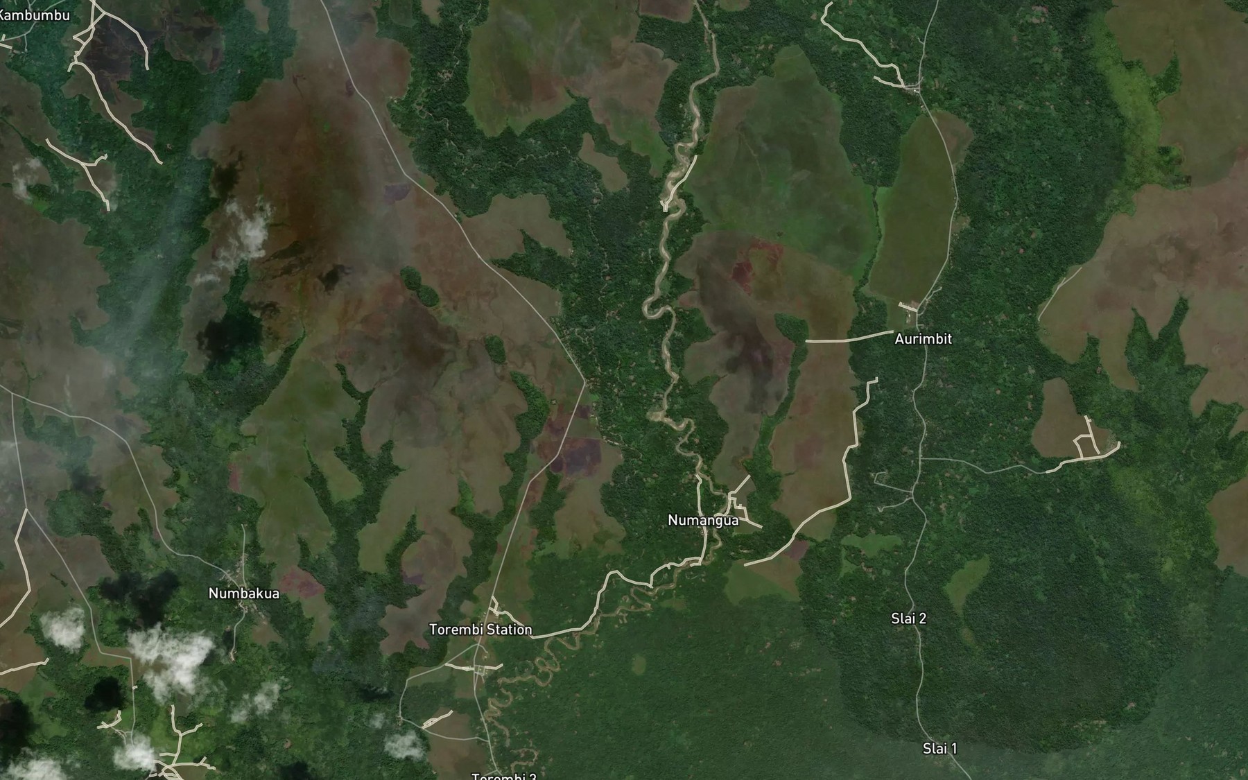 Satellite map of the Parchee River