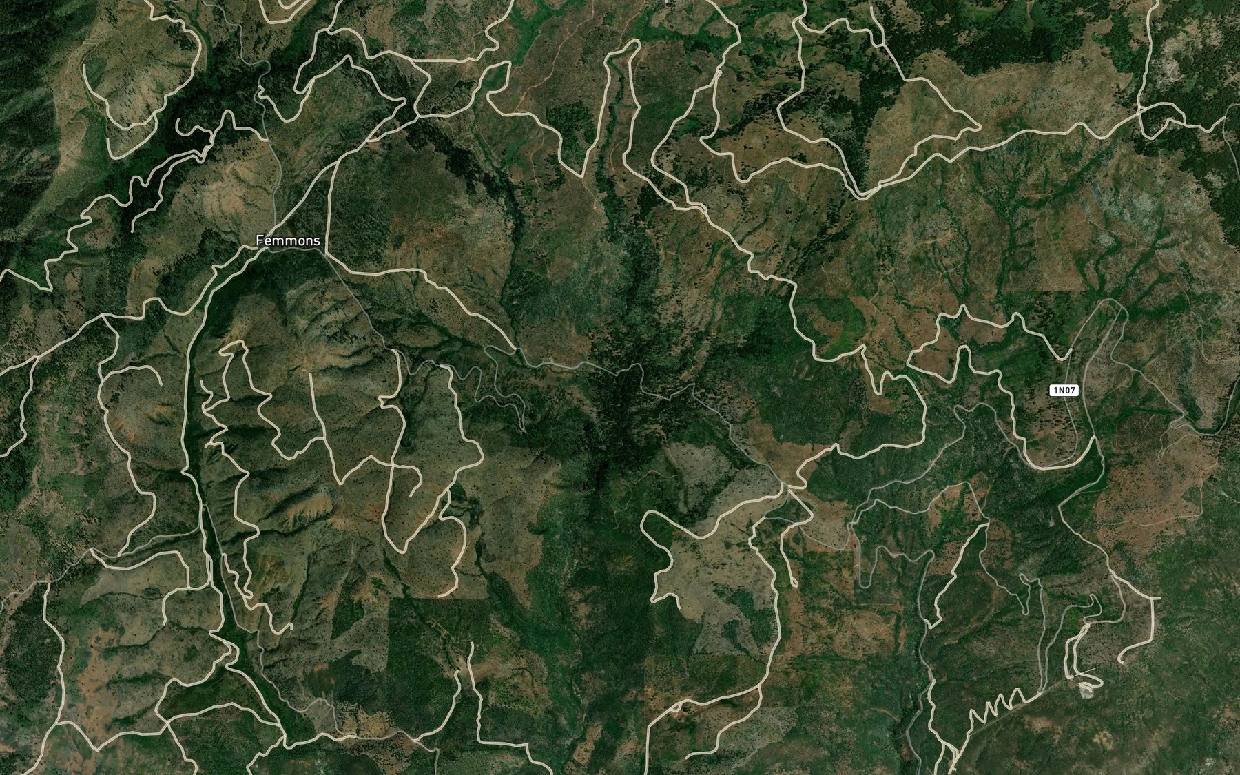 Satellite map of the Skunk Creek