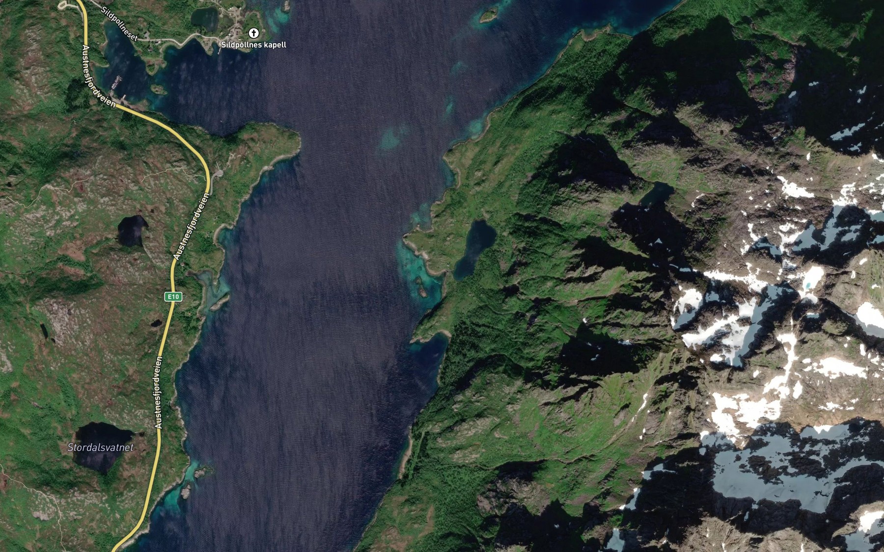 Satellite map of the Saltvassvika
