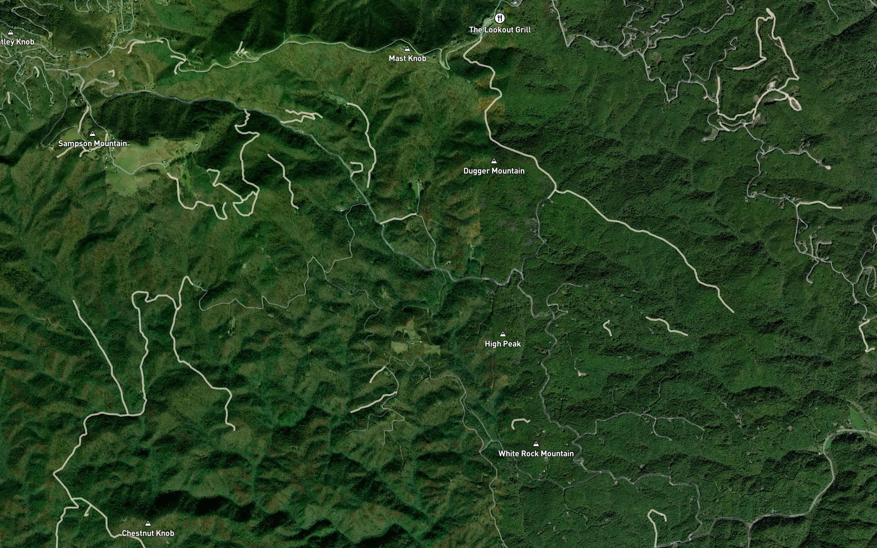 Satellite map of the Tonys Branch