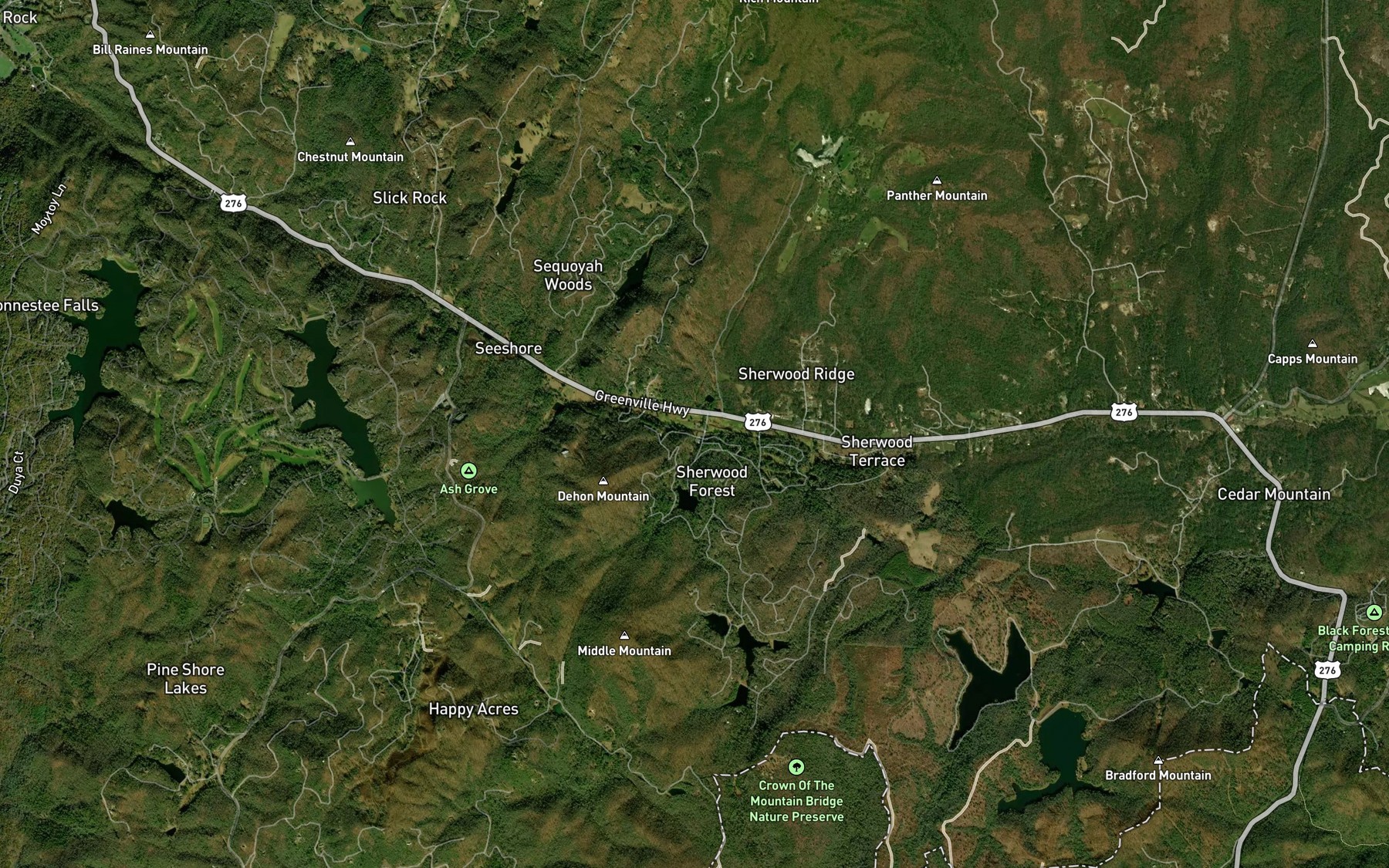 Satellite map of the Morgan Creek