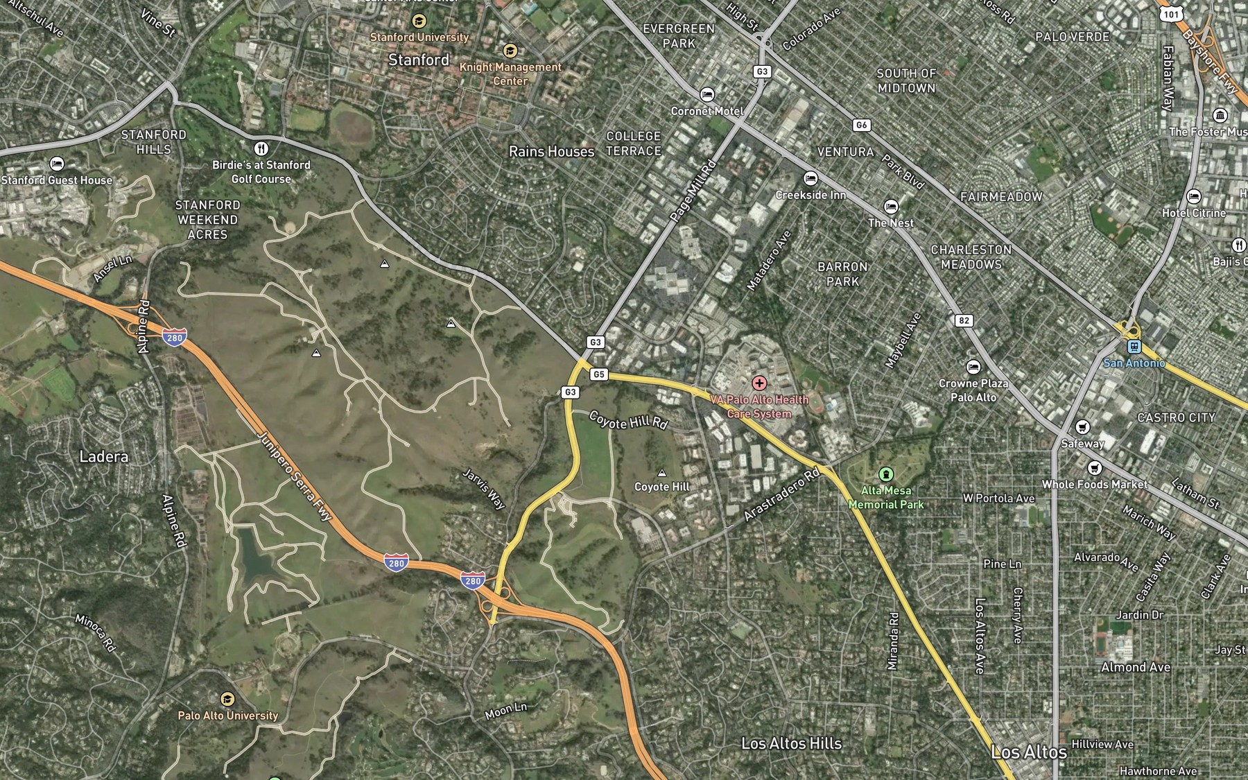 Satellite map of the Deer Creek