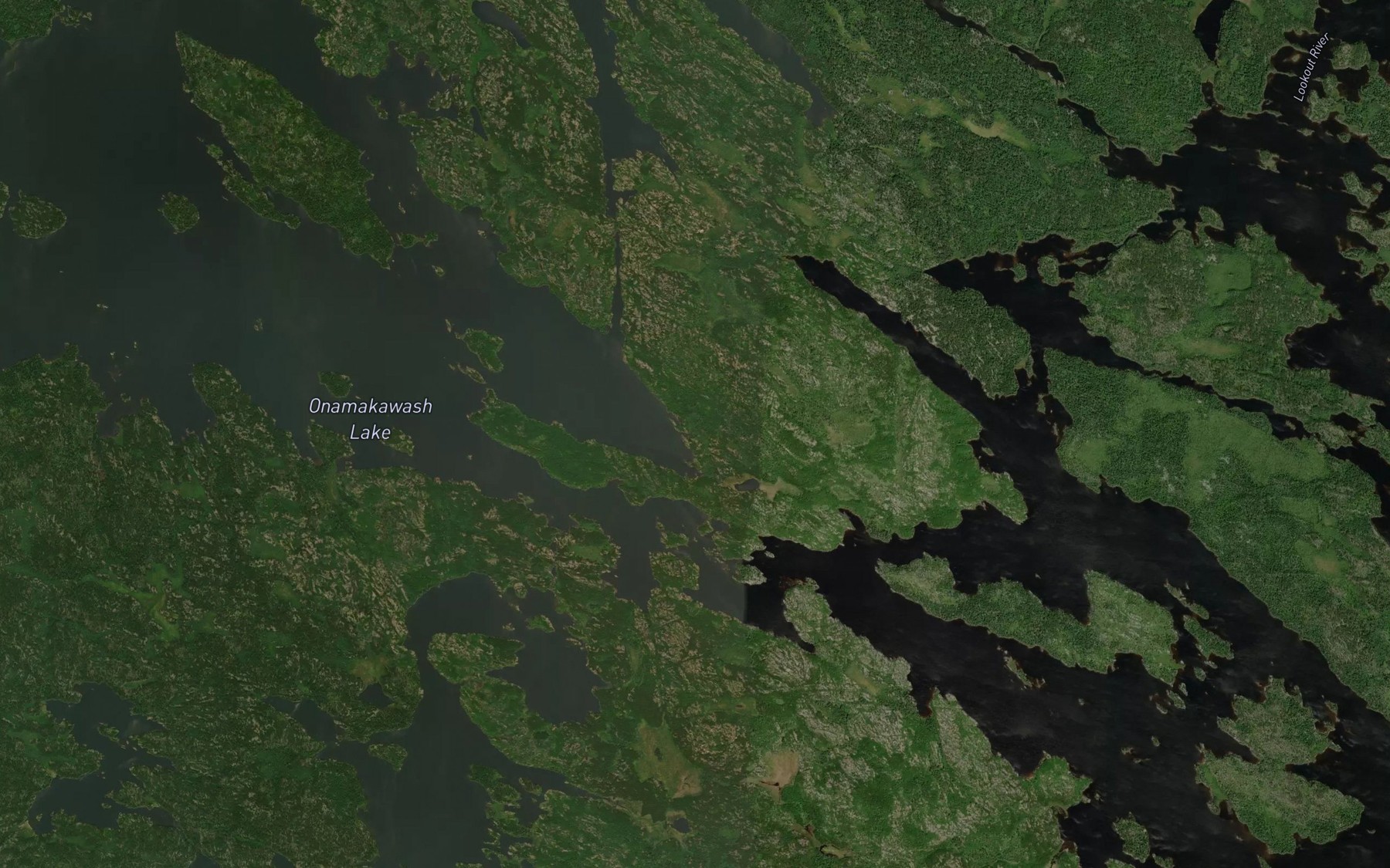 Satellite map of the Onamakawash Lake