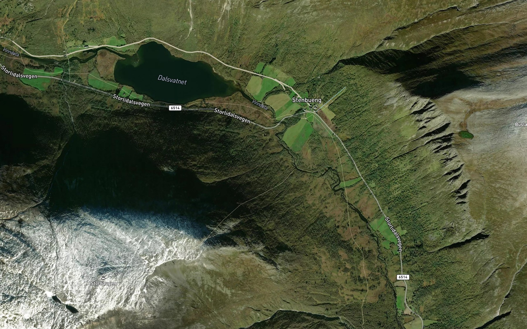 Satellite map of the Snobekken