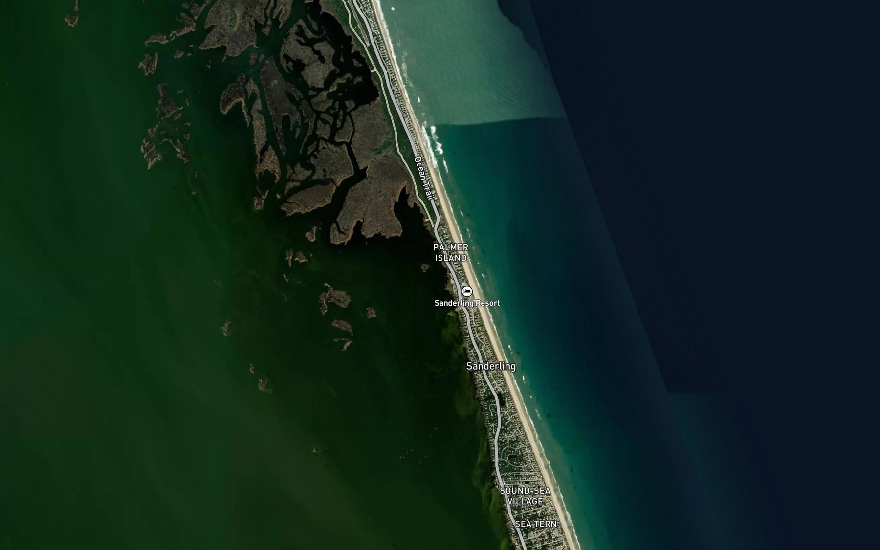 Satellite map of the Caffeys Inlet (historical)
