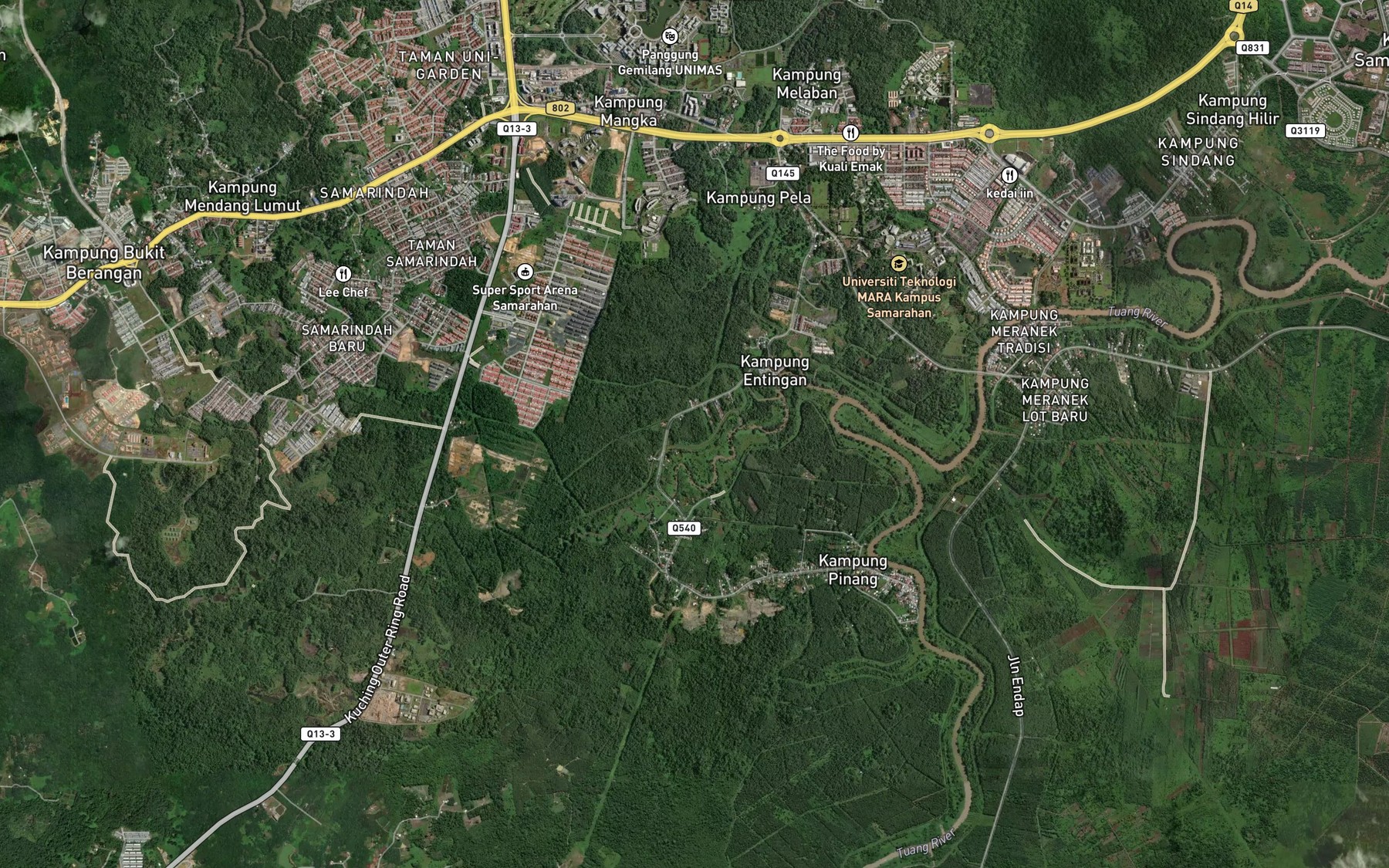 Satellite map of the Sungai Baru Kechil