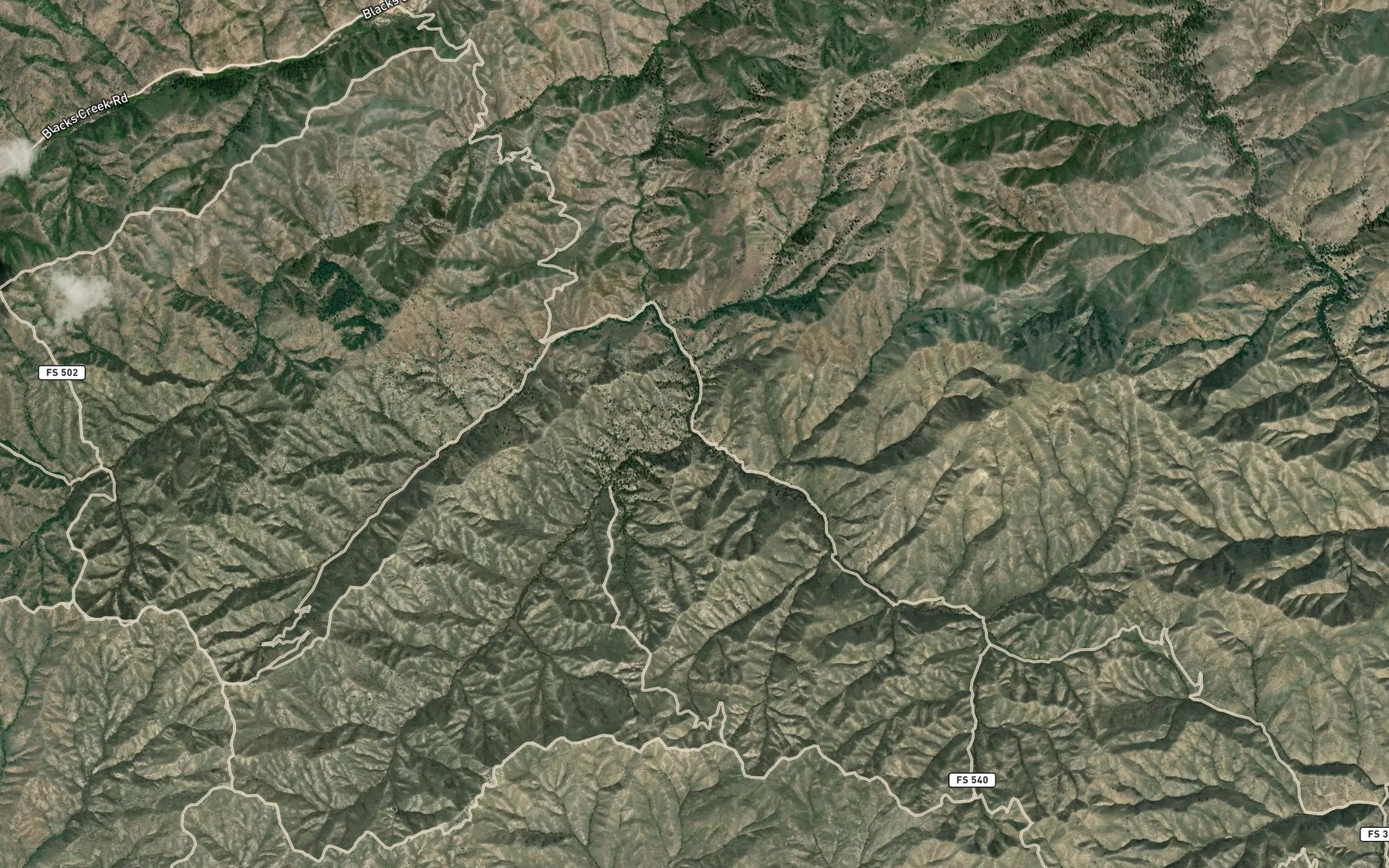 Satellite map of the Corral Creek