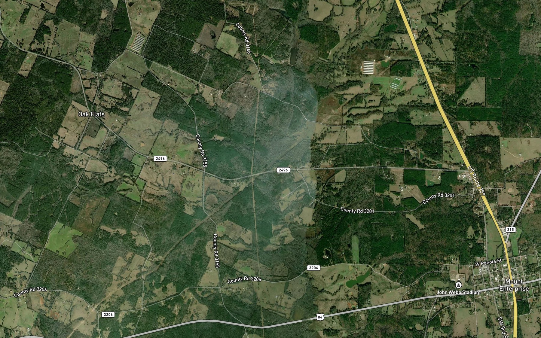 Satellite map of the Russell Branch