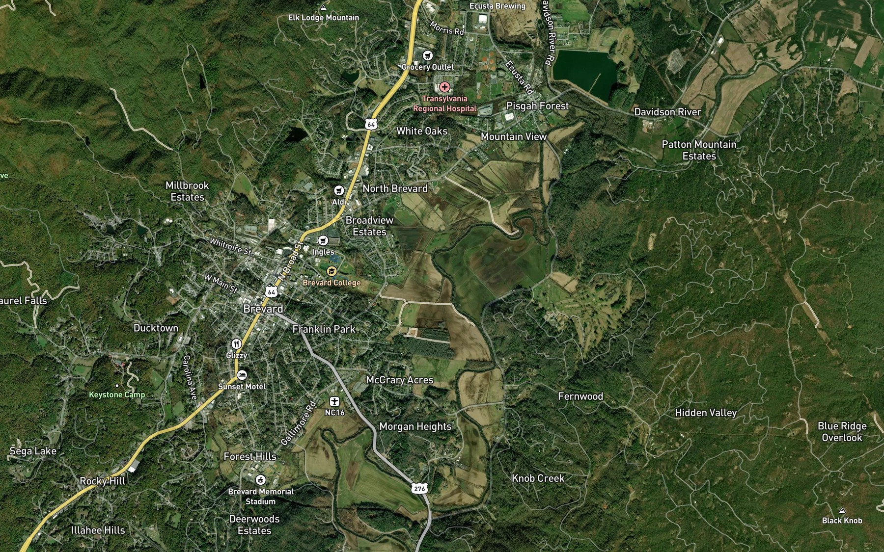 Satellite map of the King Creek