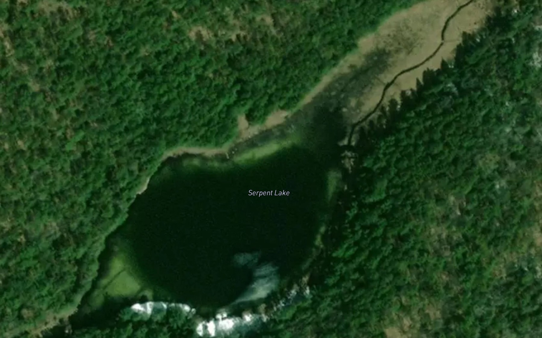 Satellite map of the Serpent Lake