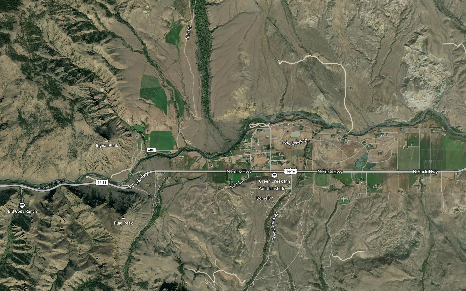Satellite map of the Big Creek