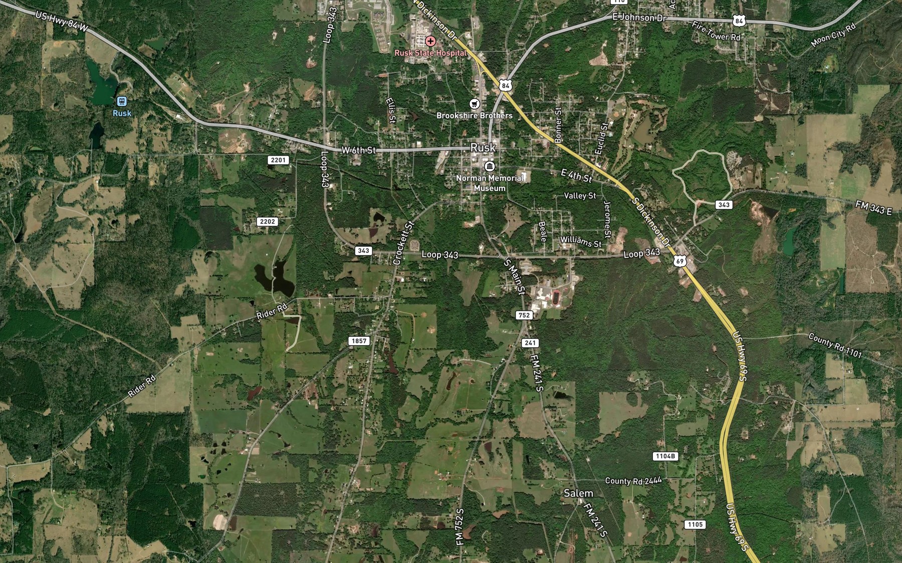 Satellite map of the College Creek