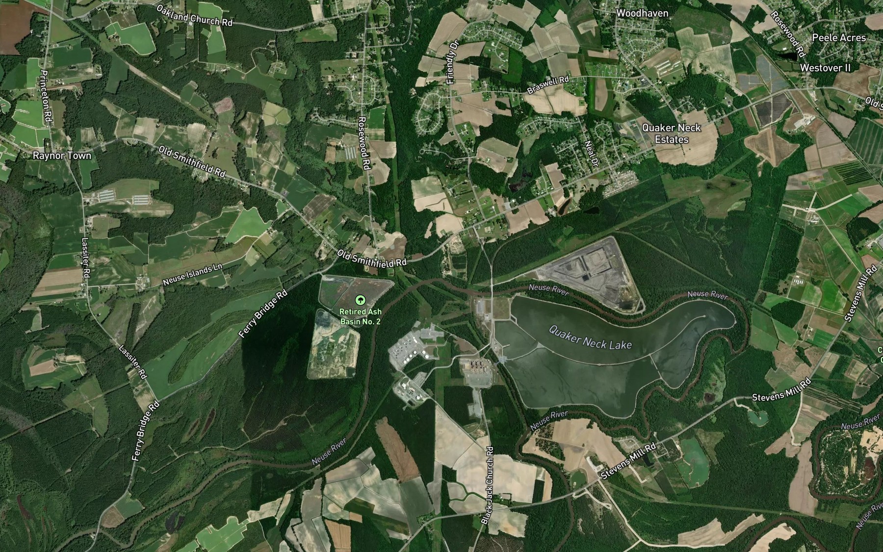 Satellite map of the Beaverdam Creek