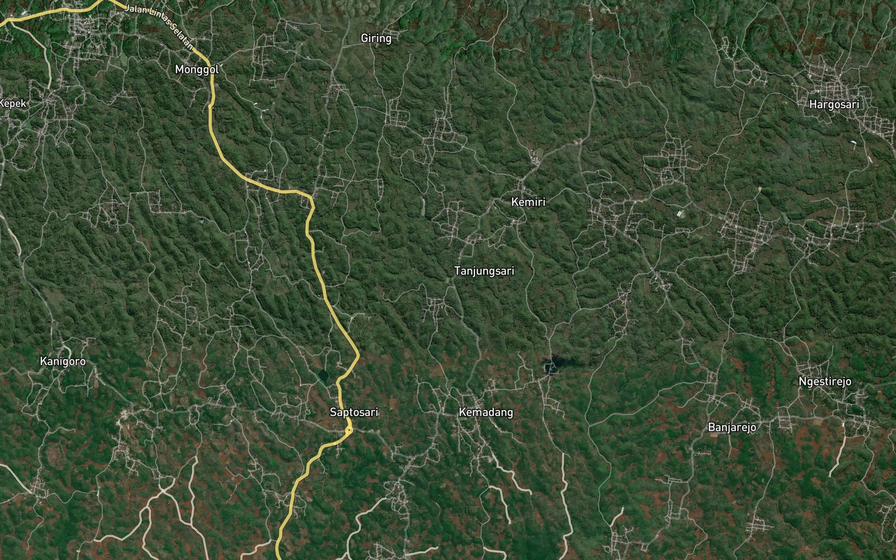 Satellite map of the Telaga Gadel