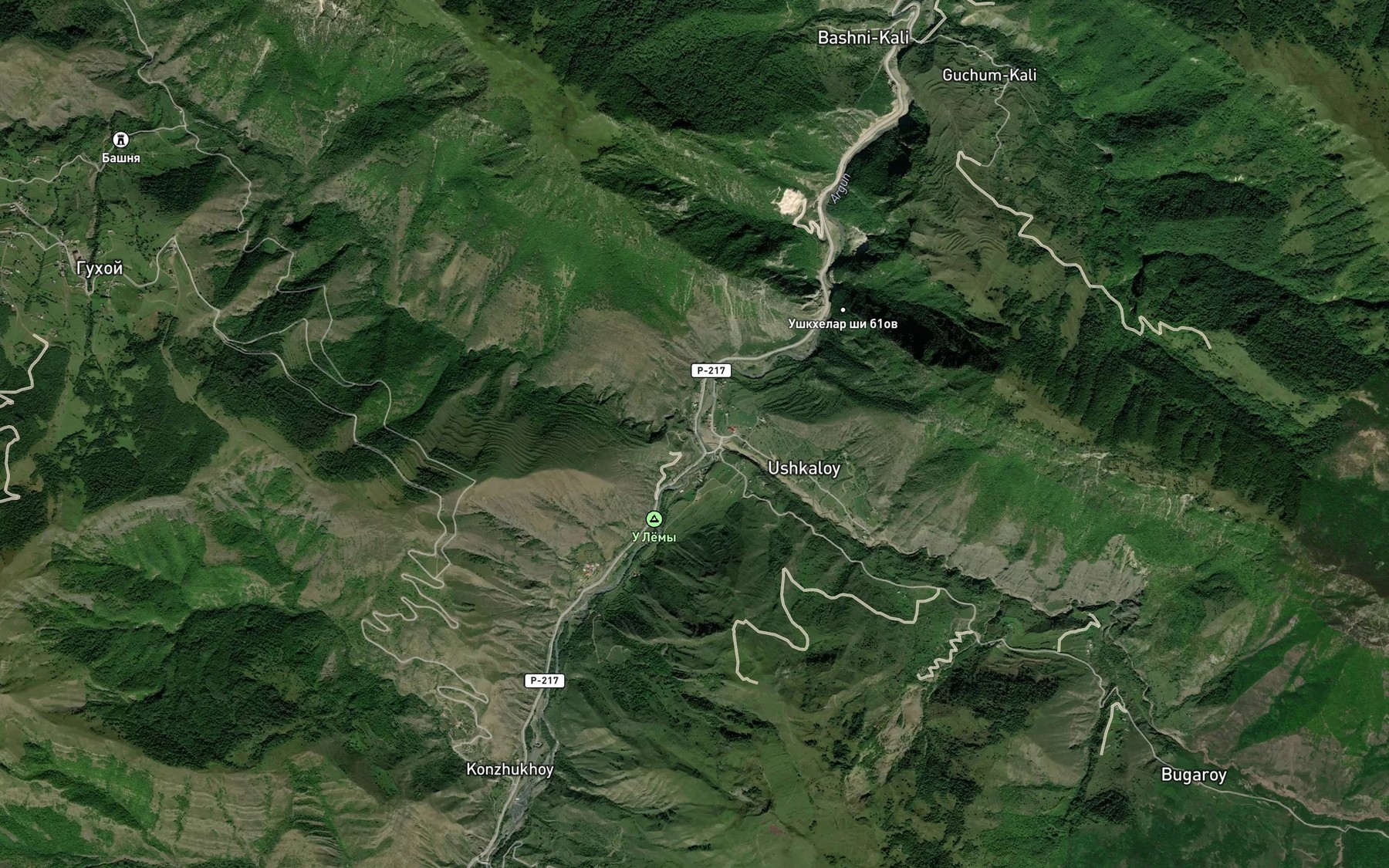 Satellite map of the Mulkaneka