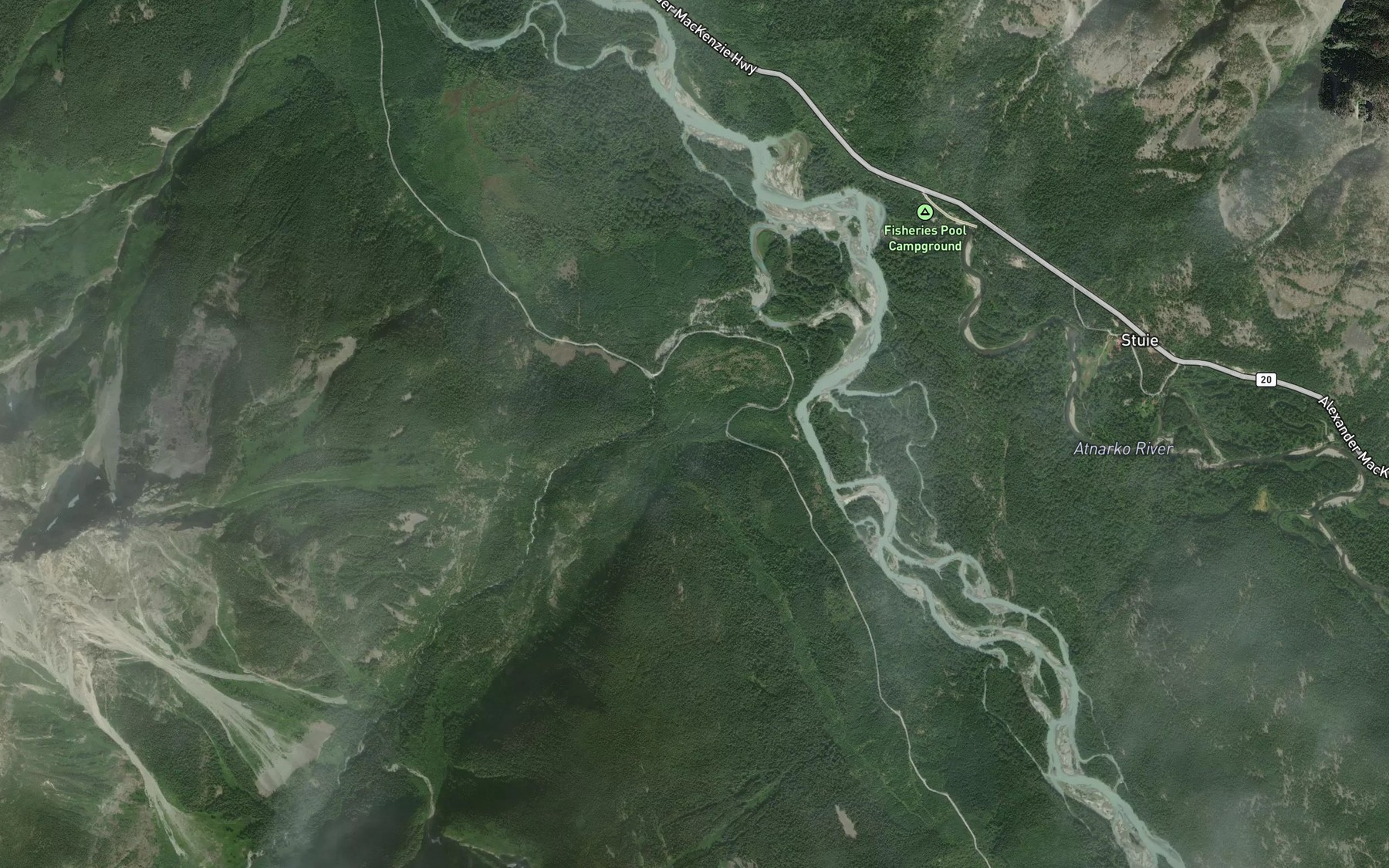Satellite map of the Tsini Tsini Creek