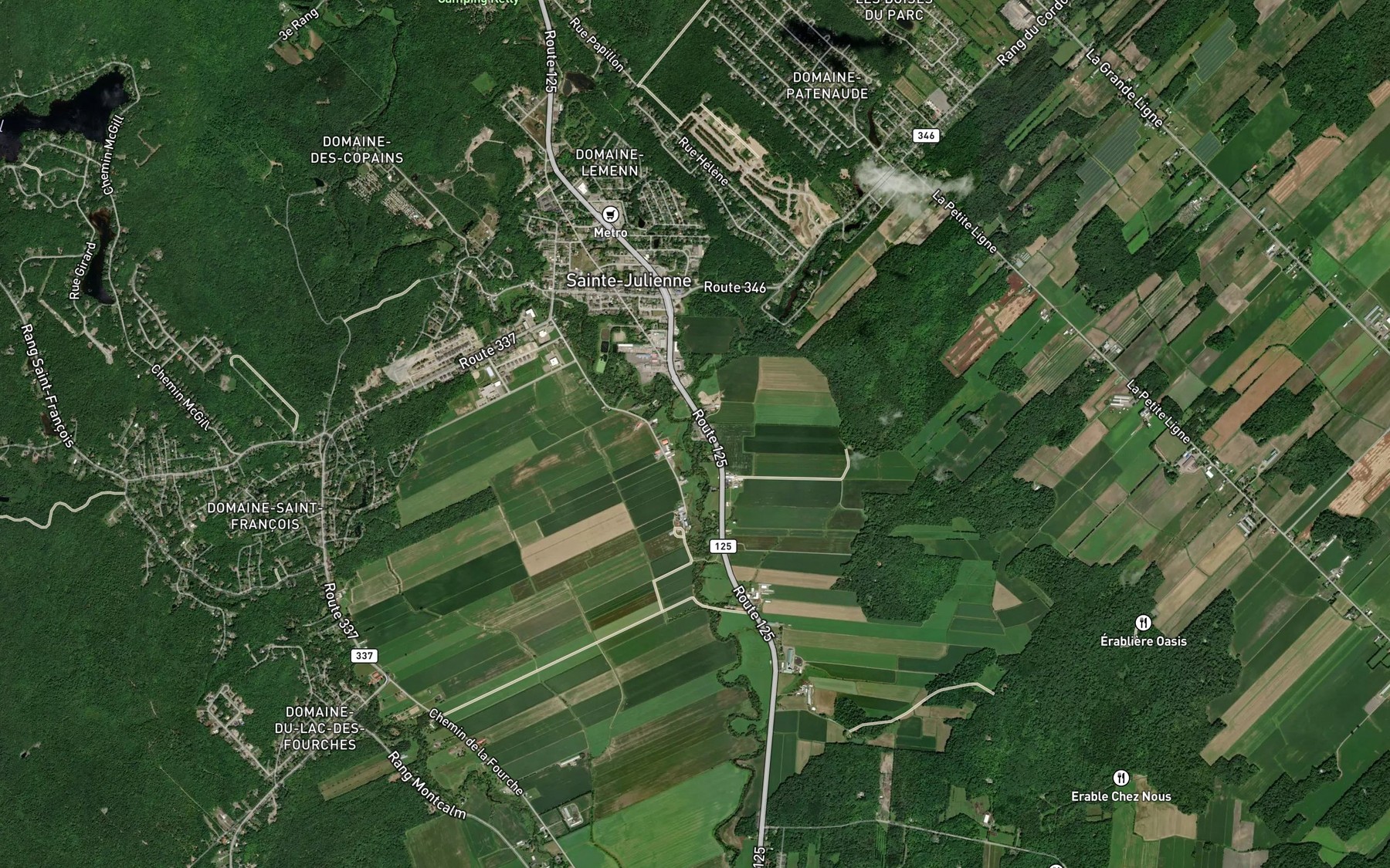 Satellite map of the Cours d'eau Debouche-Ricard