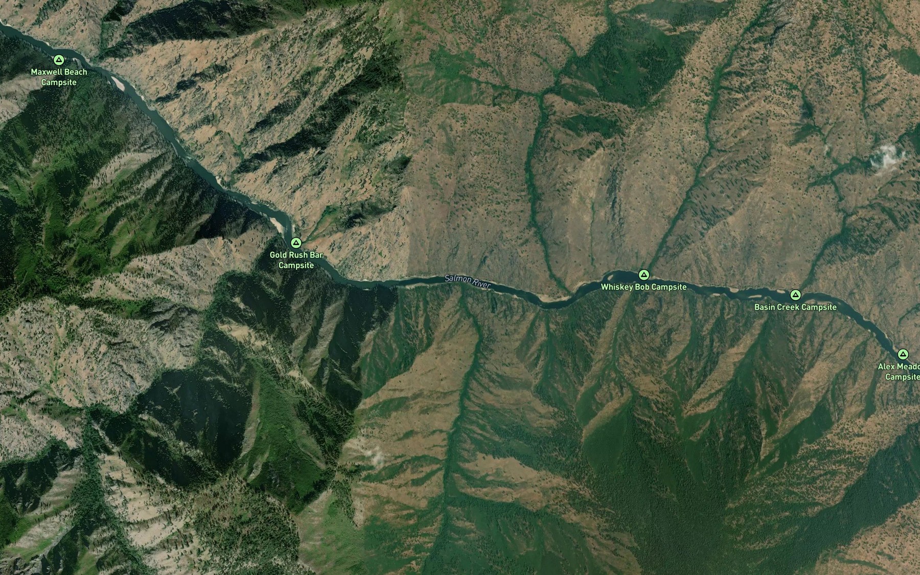 Satellite map of the Cottontail Creek