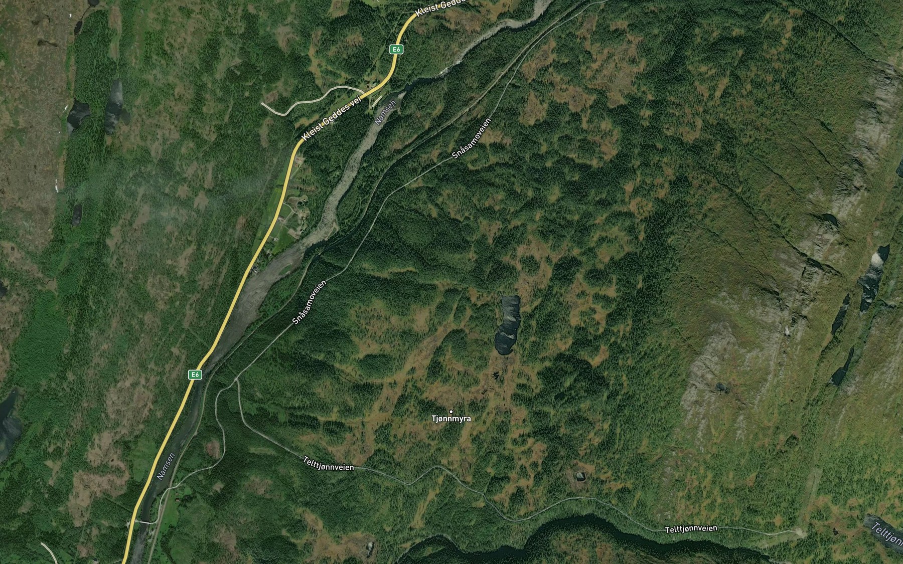 Satellite map of the Tjonnbekken
