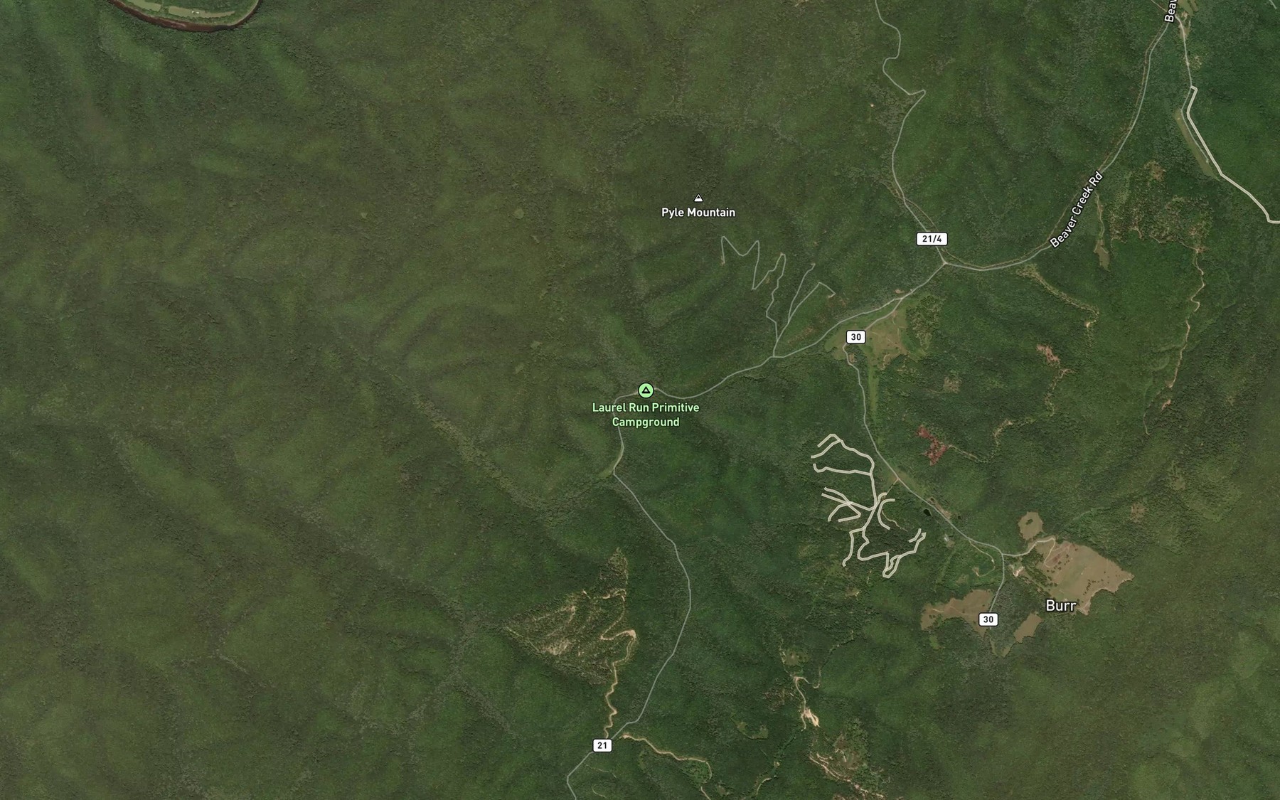Satellite map of the Kennison Run