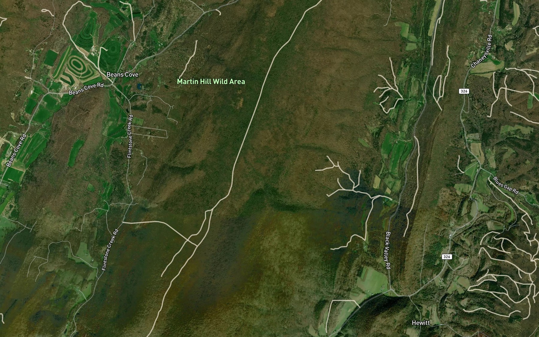 Satellite map of the Little Pond